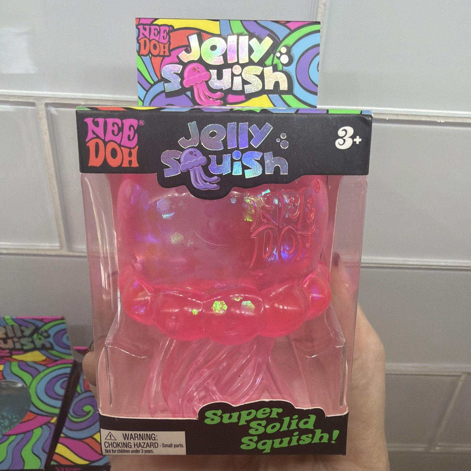 PINK NeeDoh JELLY SQUISH Sparkle Jellyfish Stress Toy Squishy Squeeze NEE DOH