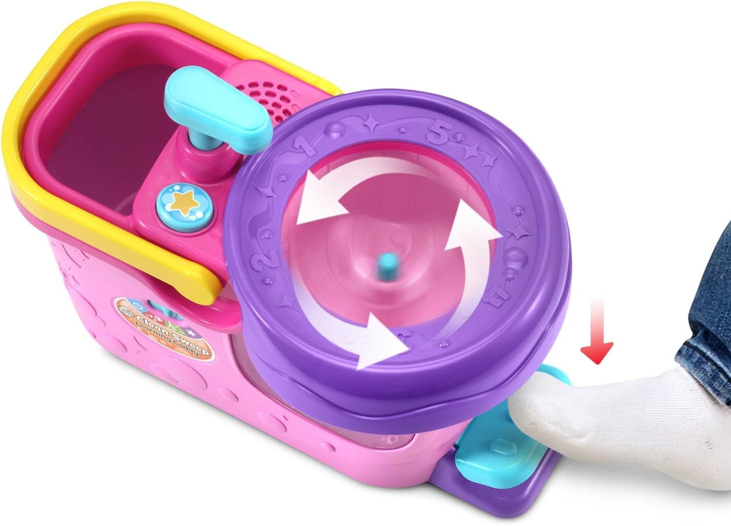 Clean Sweep Learning Caddy, Kids Mop & Broom Cleaning Toy Set for Ages 3-5, Pink