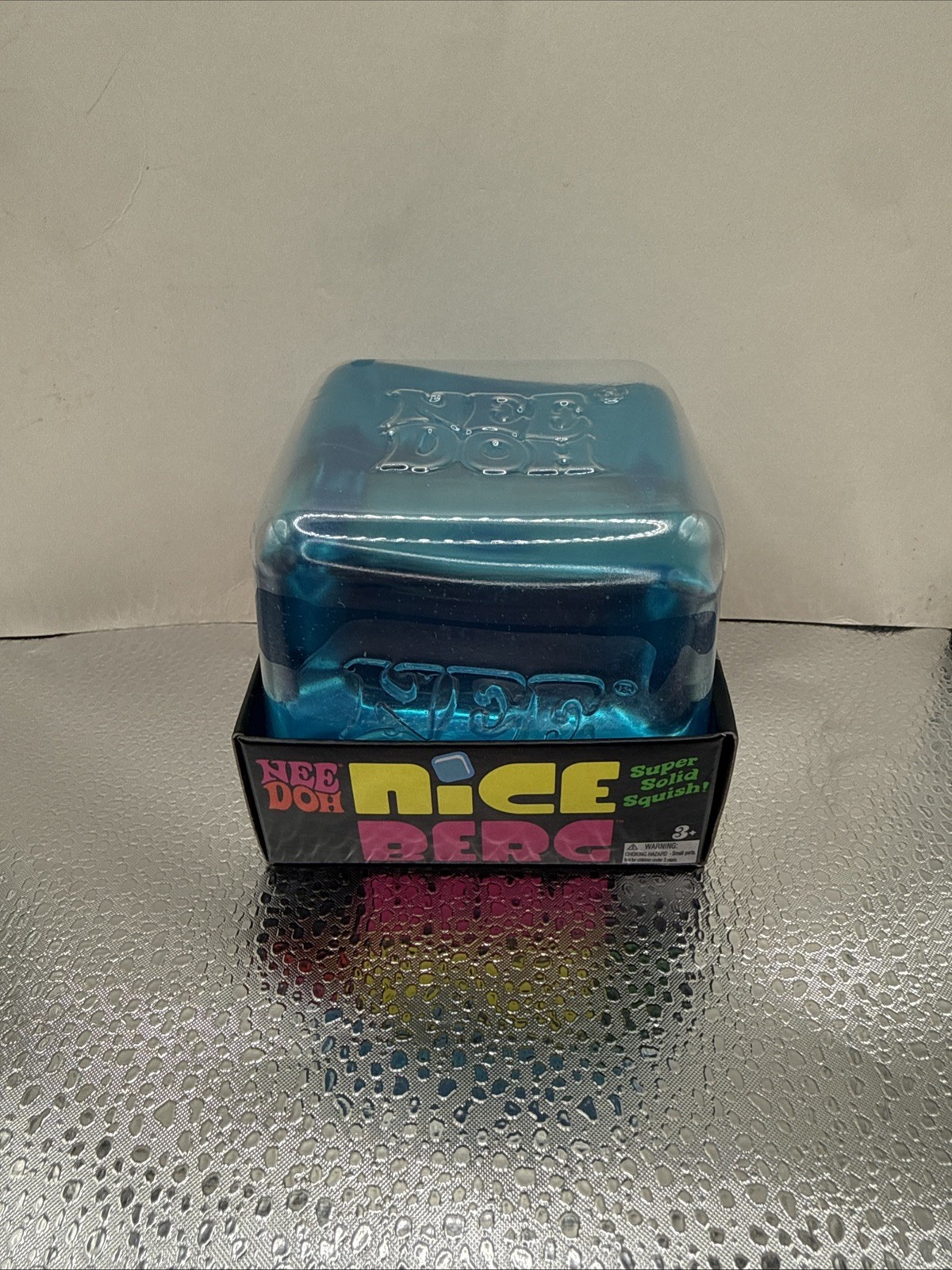 NeeDoh Nice Berg Blue XL Giant Nee Doh Niceberg Squishy Cube Ice