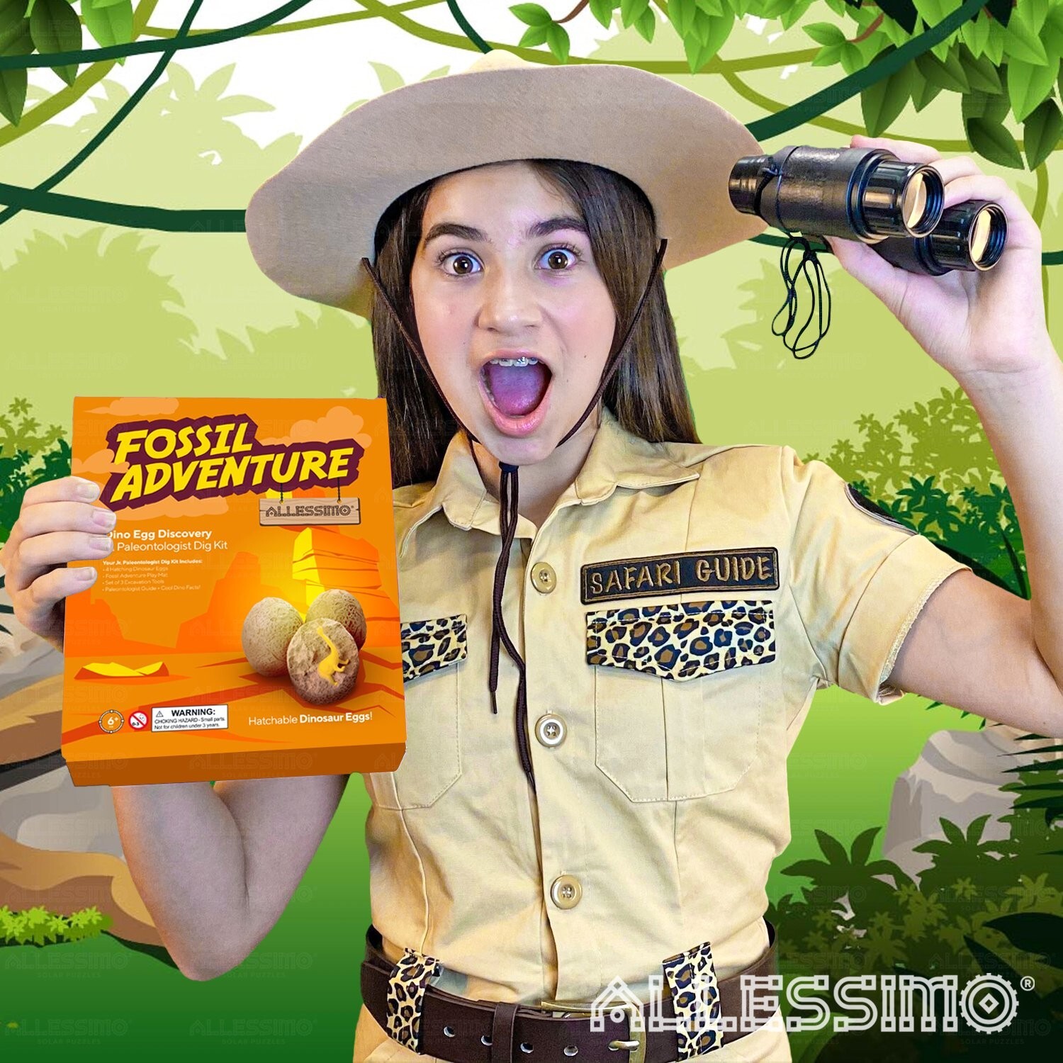 Dino Egg Discovery Dig Kit with 4 Hatching Eggs 3 Tools Jr. Paleontologist