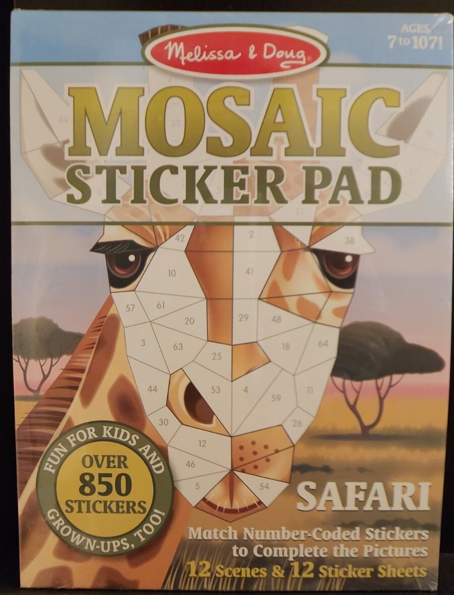 Melissa & Doug Mosaic Sticker Pad – Safari +850 Stickers #30160 NEW