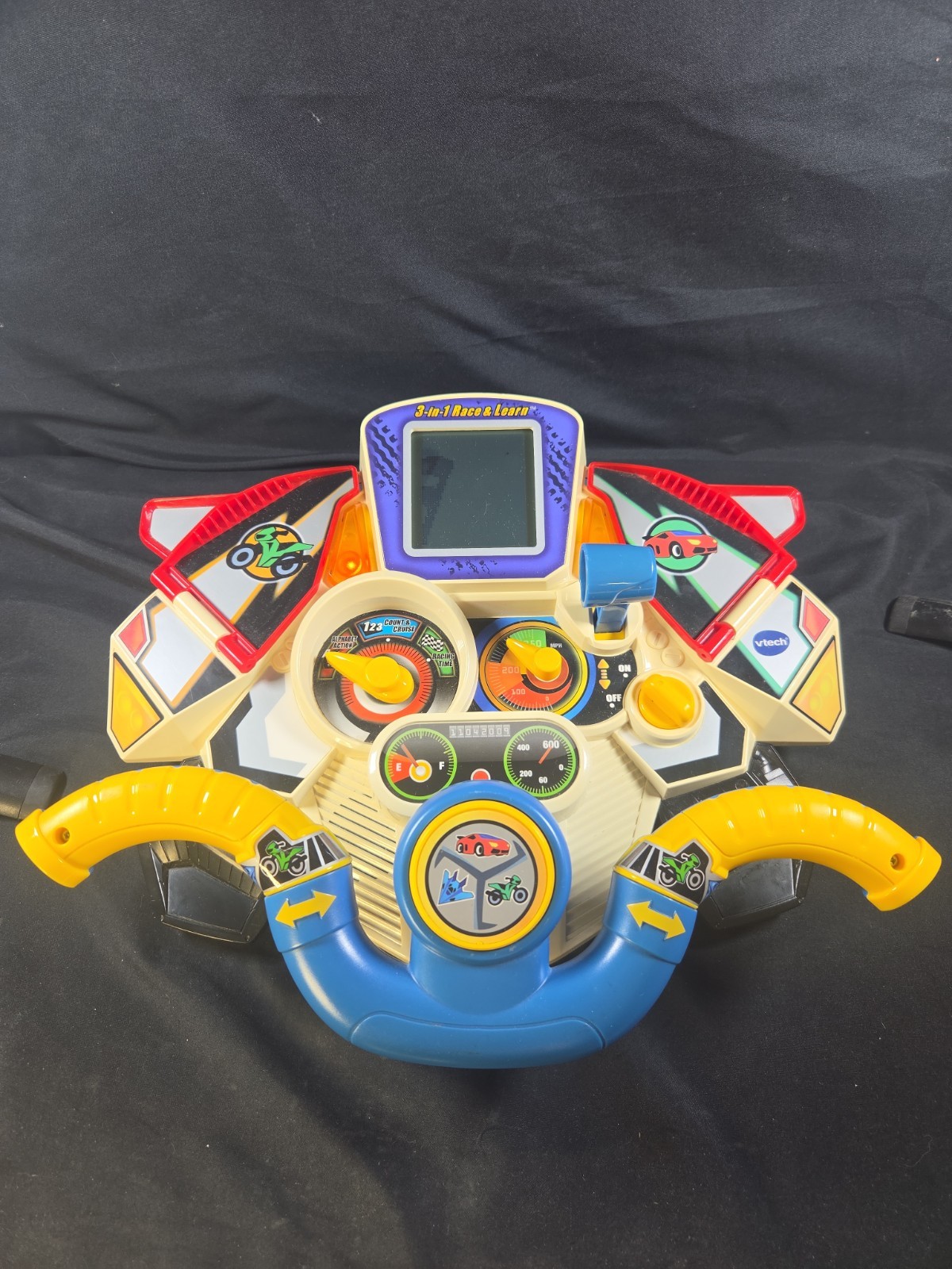 VTech 3-in-1 Race and Learn Educational Racing Game Toy Car Jet Motorcycle Works
