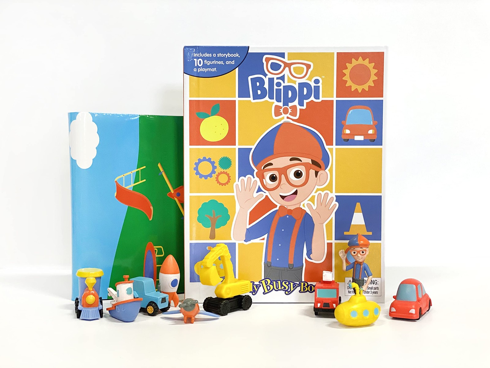 Blippi My Busy Books – Storybook, 10 figurines, playmat