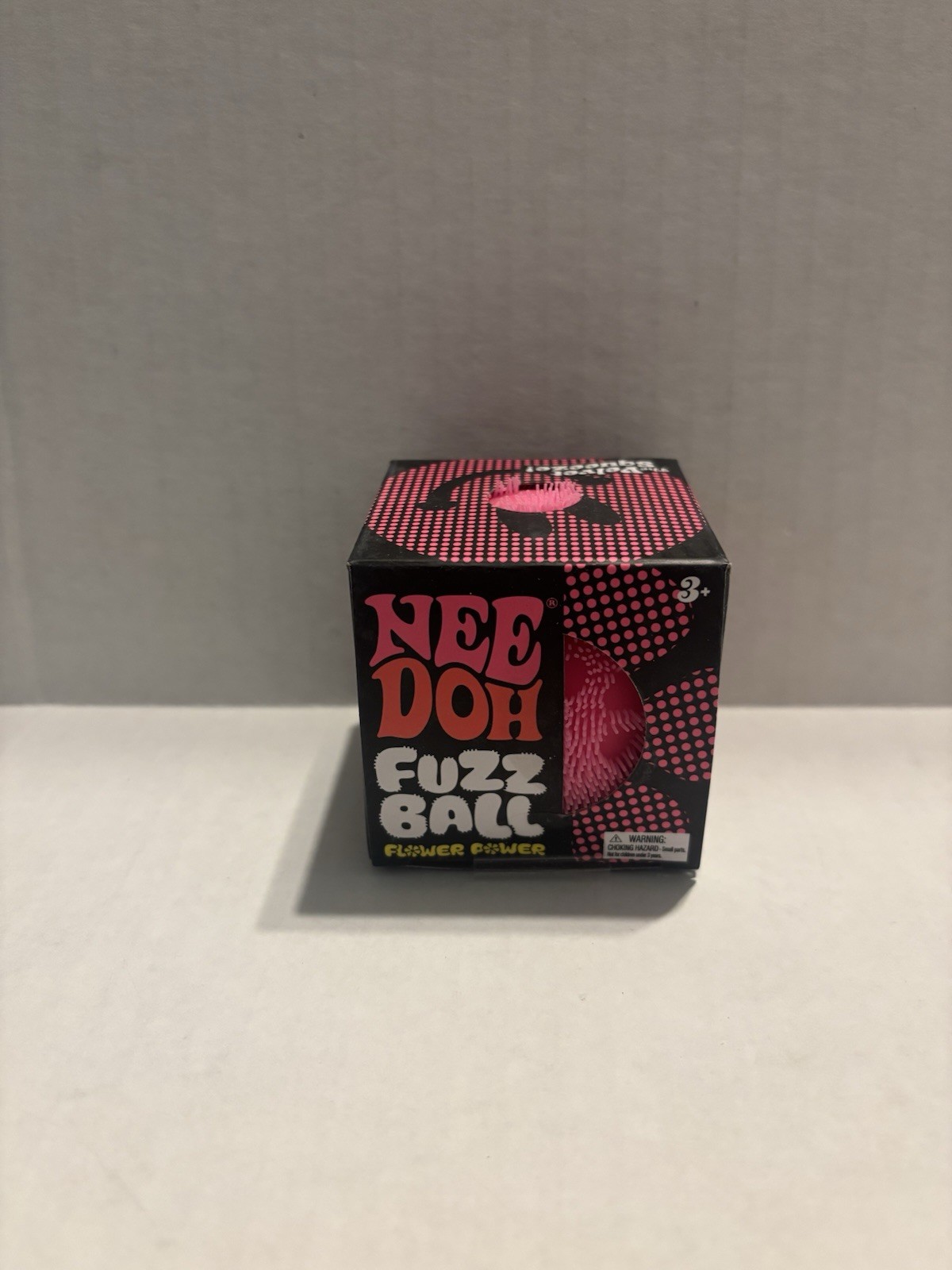PINK Needoh FUZZ BALL Flower Power Nee Doh Squish Stress Ball NEE-DOH Fuzzball