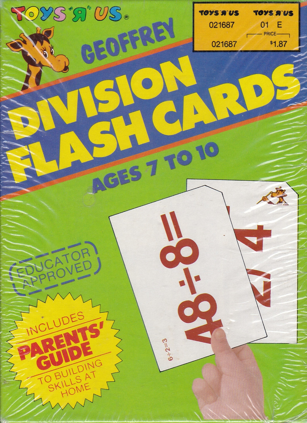 Toys «R» Us Geoffrey Division Flash Cards New Sealed Vintage Ages 7 to 10