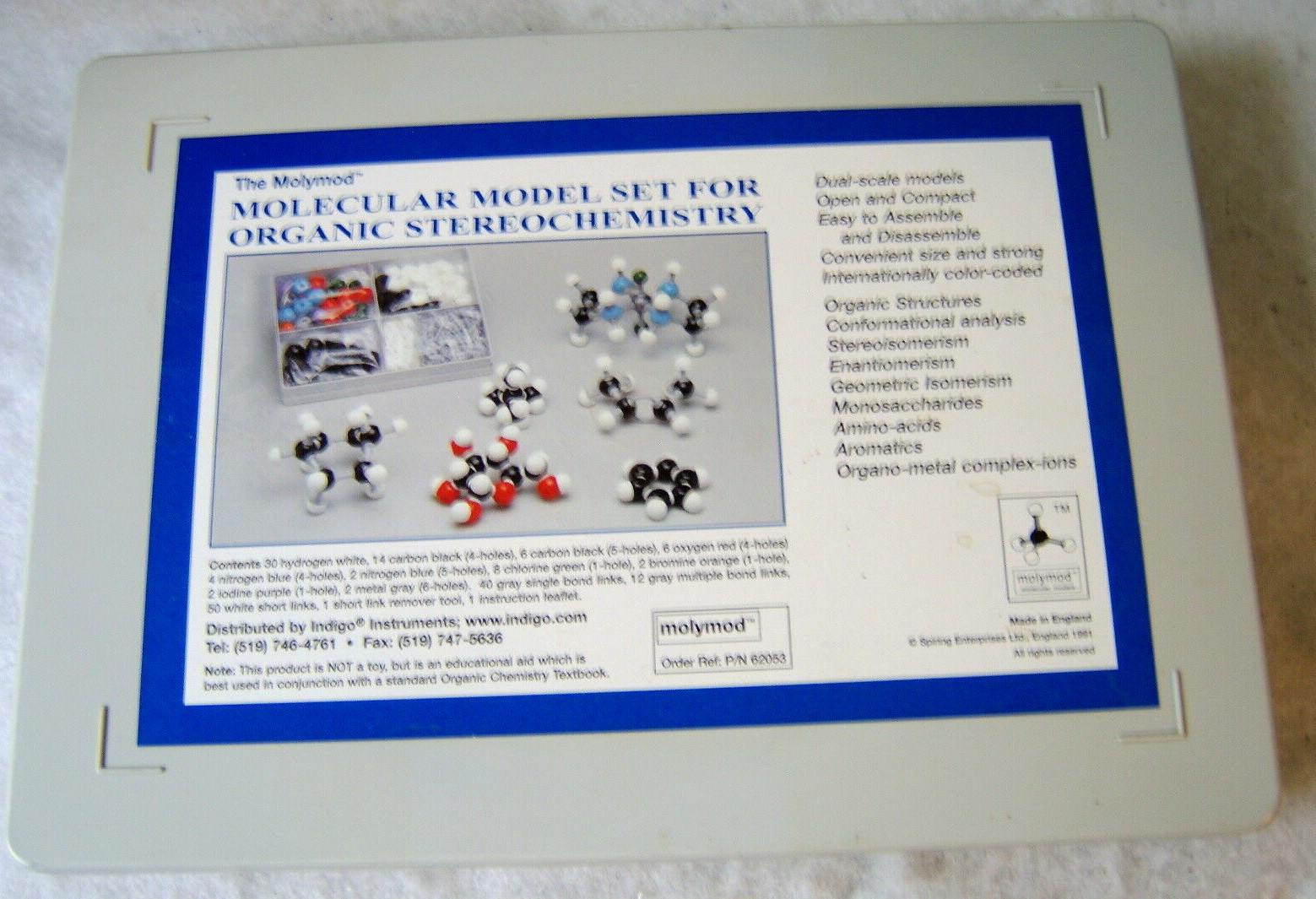 The Molymod Molecular Model Set for Organic Stereochemistry Chemistry Atom