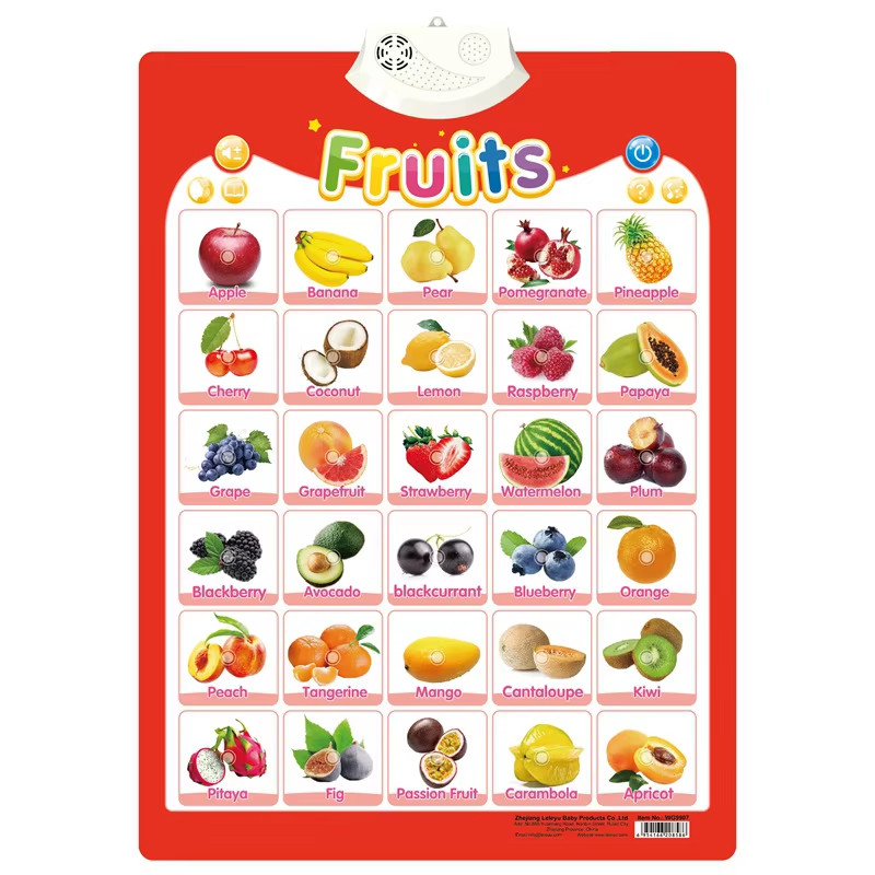 Interactive Alphabet Wall Chart Electronic ABC Poster Toddler Learning 2–5
