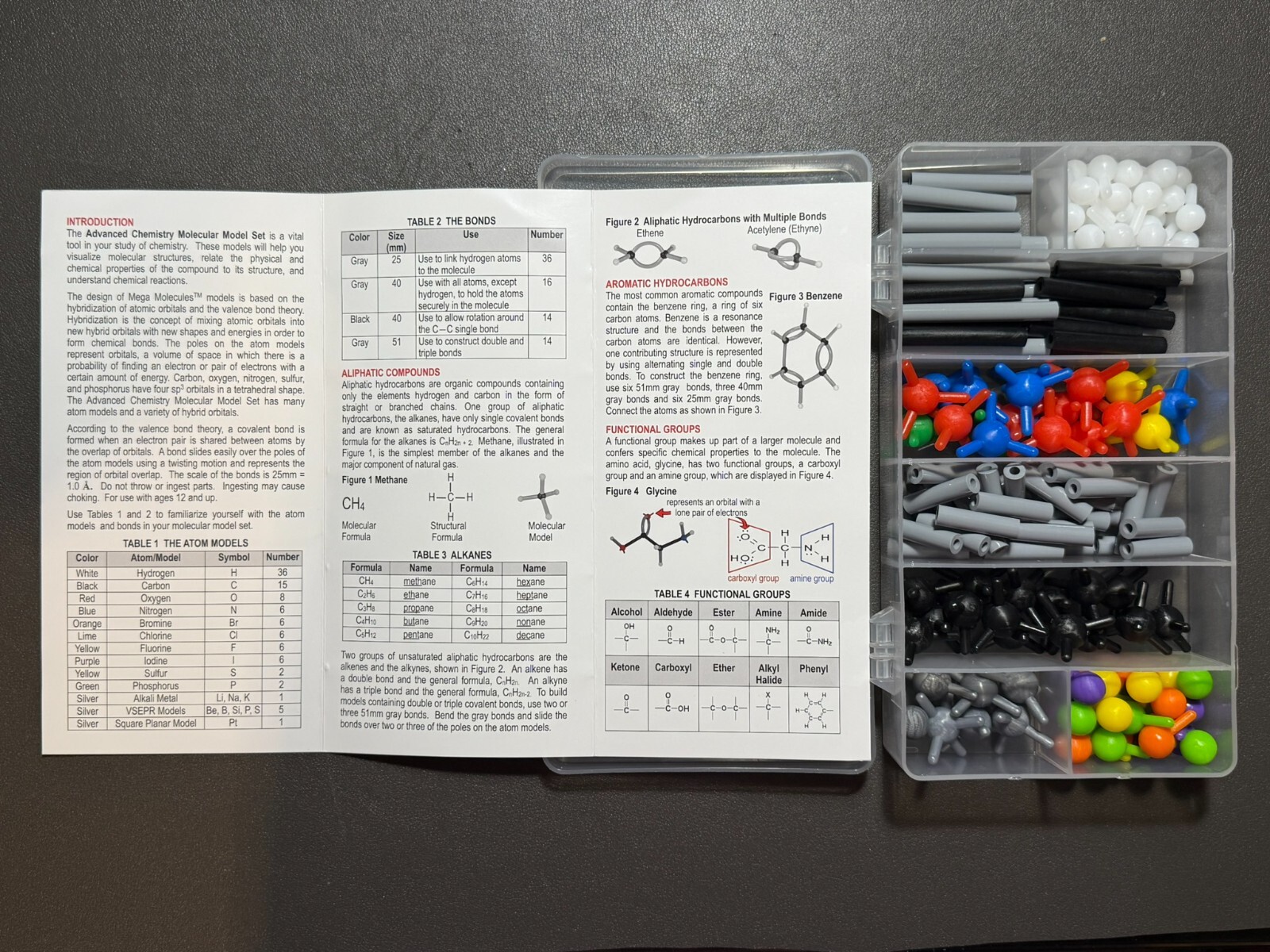 Mega Molecules Advanced Chemistry 2nd Edition VSEPR Model Set Science 180 Pieces