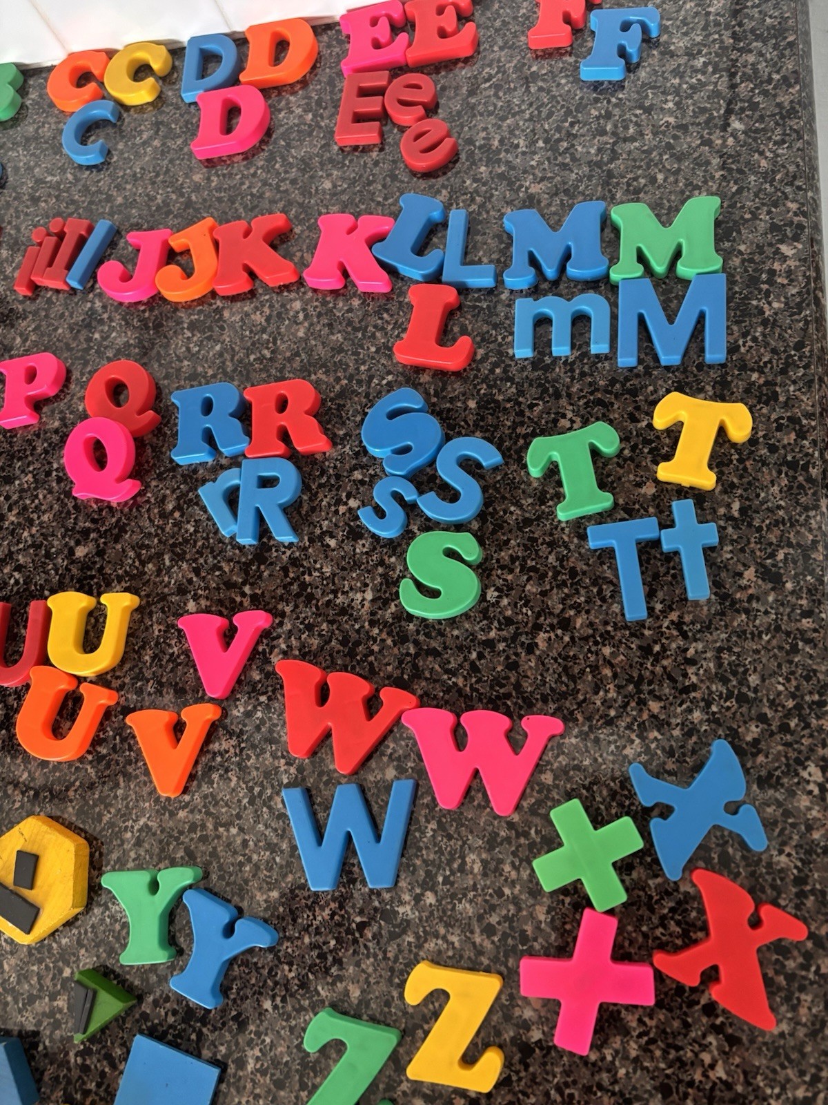Vintage Alphabet Fridge Magnets Lot Of 110 Pieces Assorted Letters Numbers ABCs