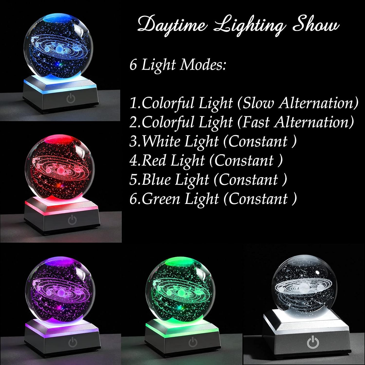 3D Solar System Model Crystal Ball 80Mm 3.15Inch – Outer Space Astronomy Gifts R