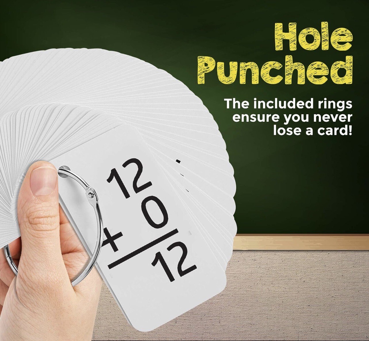 Math Operations Flashcards with 2 Metal Binder Rings – 169 Self Check(set Of 4)