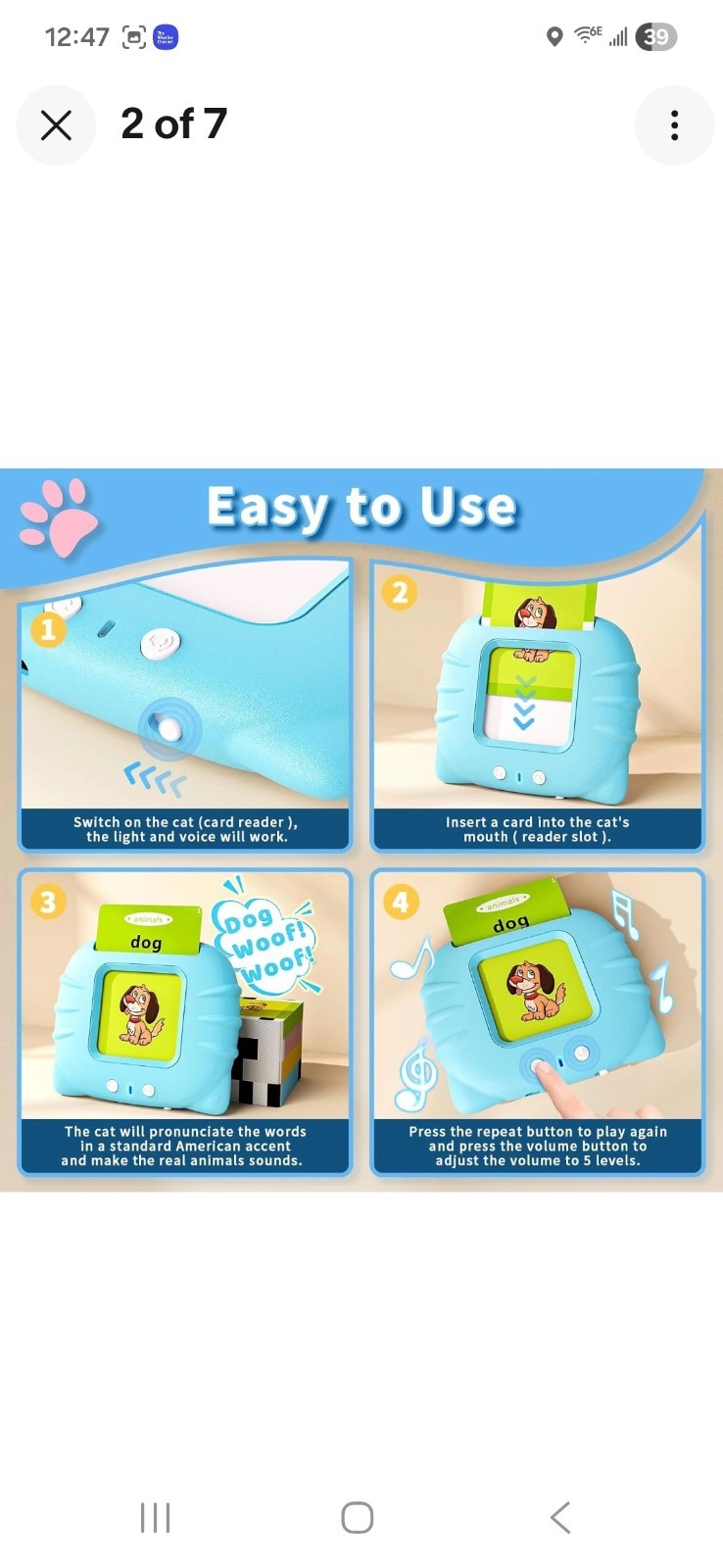 Toddler Toys Talking Flash Cards for 1 2 3 4 5 6 Year Old Boys and Girls, Autism