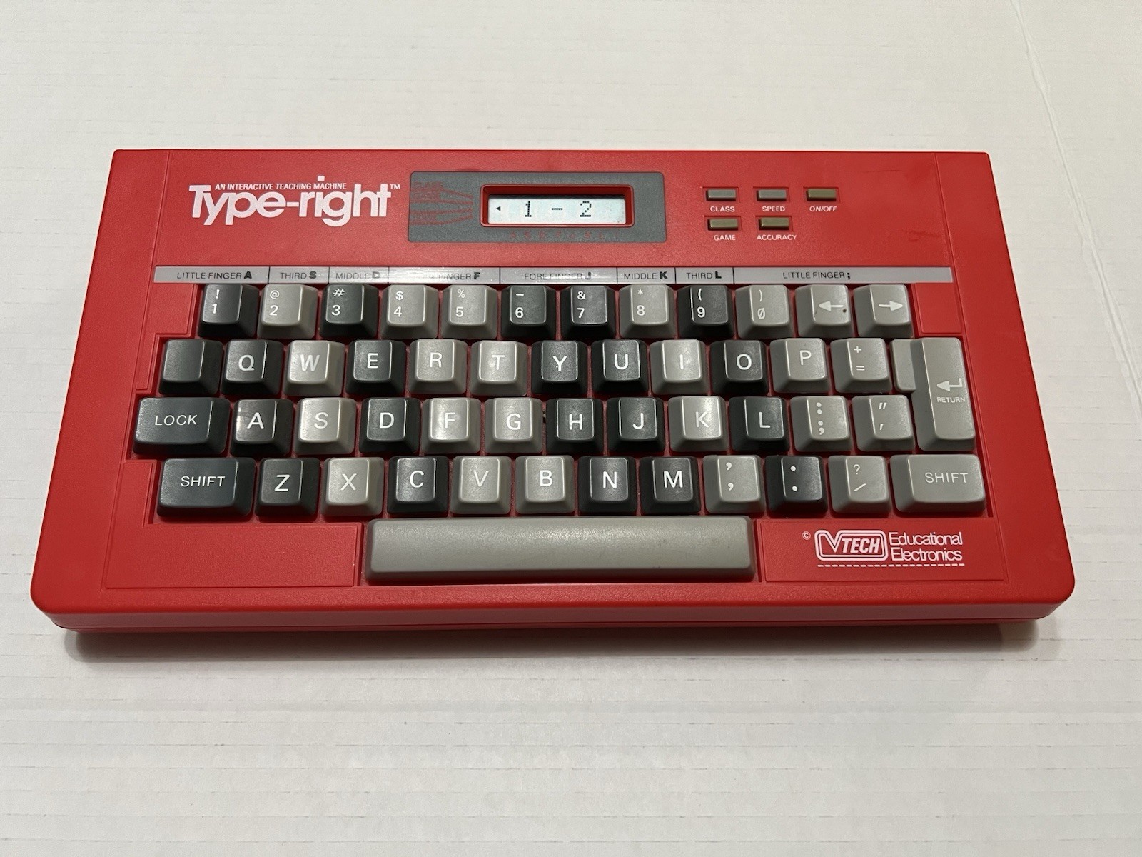 VINTAGE 1985 VTech TYPE-RIGHT ELECTRONIC KEYBOARD TYPING TUTOR, USED – VG