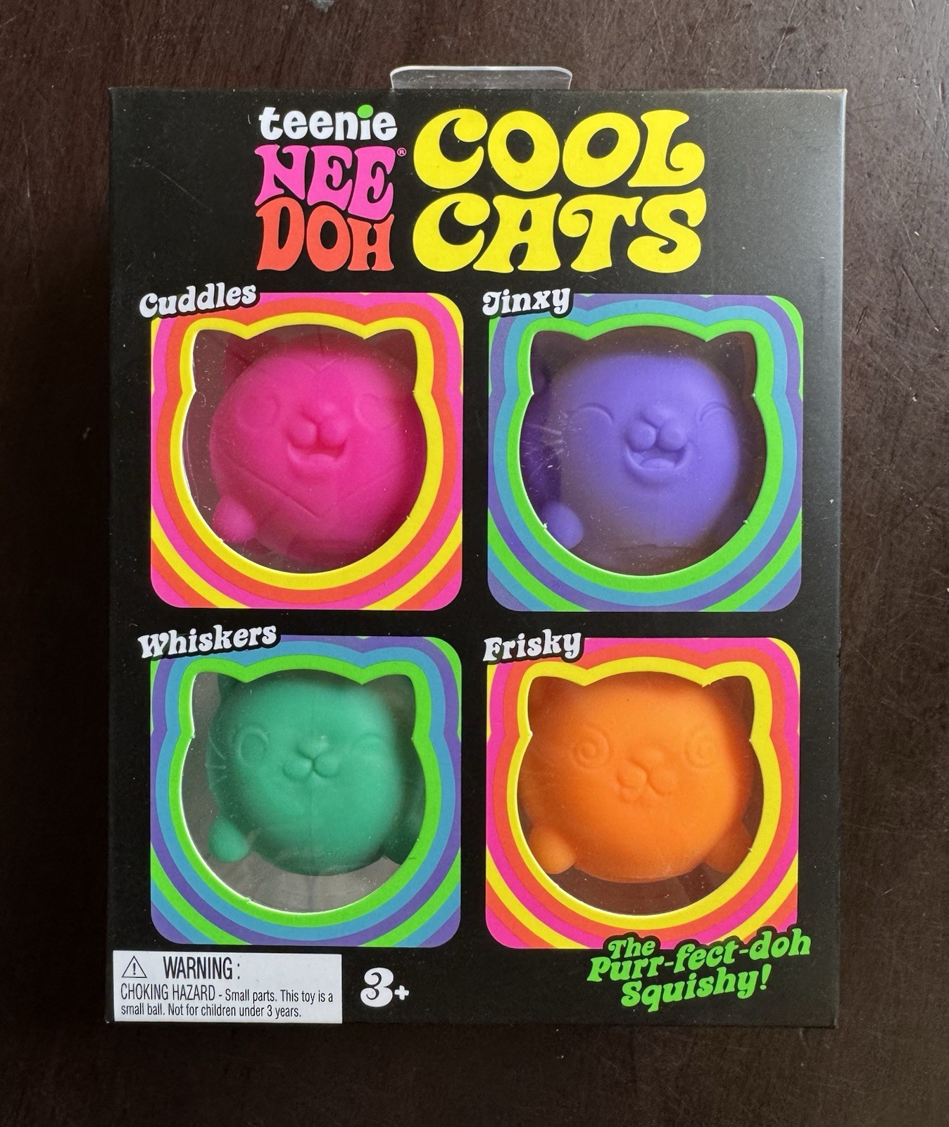 NeeDoh Teenie Cool Kitten 4 pack (Set of 4) Squishy Stress Toy Nee Doh Mini Cats
