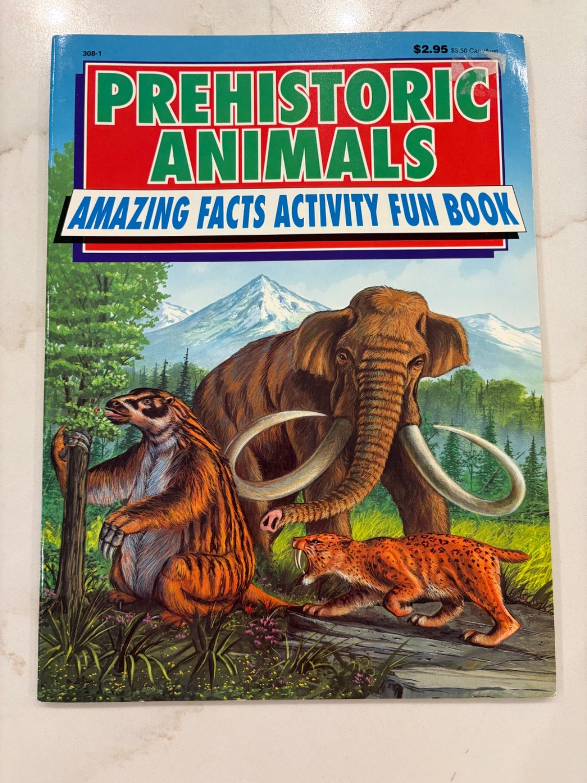 5 Kids Vintage Science Activity Fun Facts Workbooks-Animals Space Dinosaurs