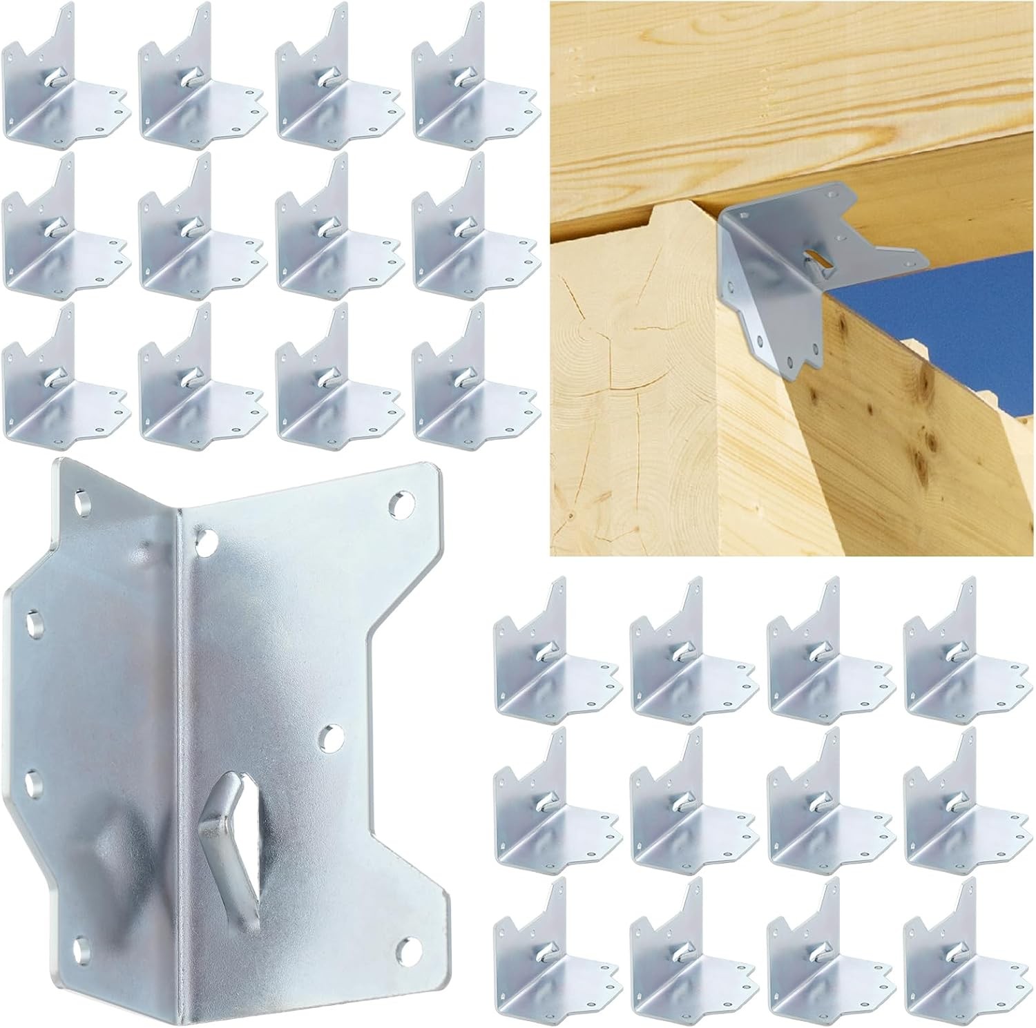 Shimeyao 25pcs Galvanized Framing Angle Brackets – Multi Purpose Wood Frame Conn