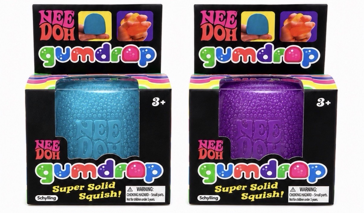NeeDoh Gumdrop Super Solid Squih Random Color, Pack of 2