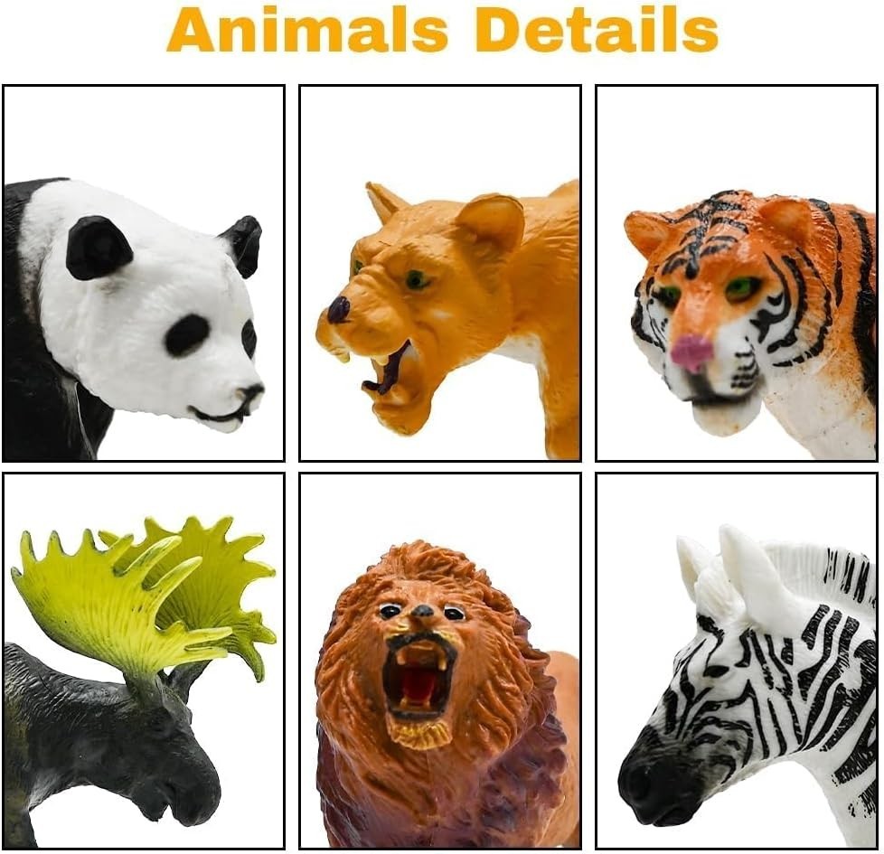 Safari Animals Figures Toys, Realistic Wild Zoo Animal Figurines, Plastic Afr…