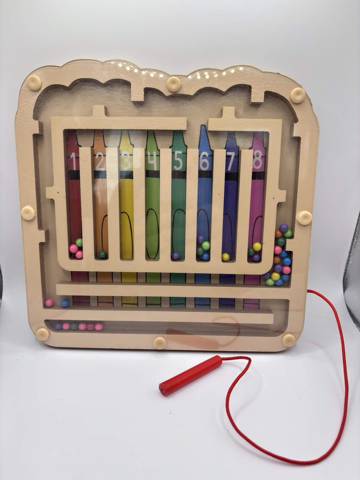 Wooden Magnetic Color and Number Maze with Pen Montessori Target learning toy