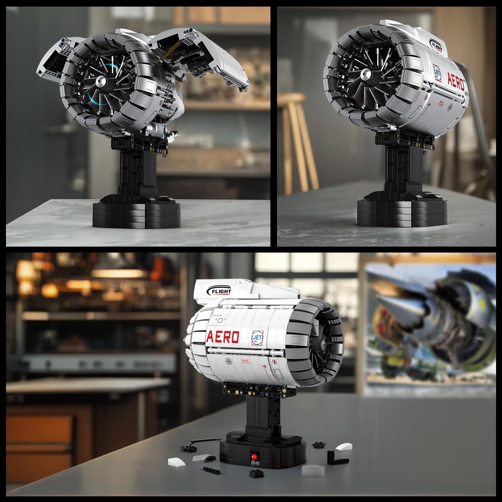 Reobrix Aircraft Turbofan Engine Building Sets, Engine Model Kit that Works, …