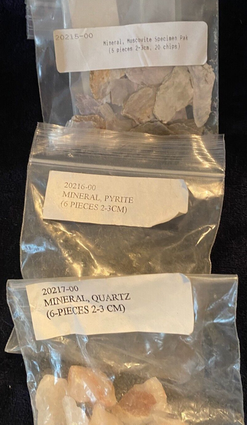 LOT Mineral Samples/Streak Plates/Hand Lens Elementary Science Lab Kit