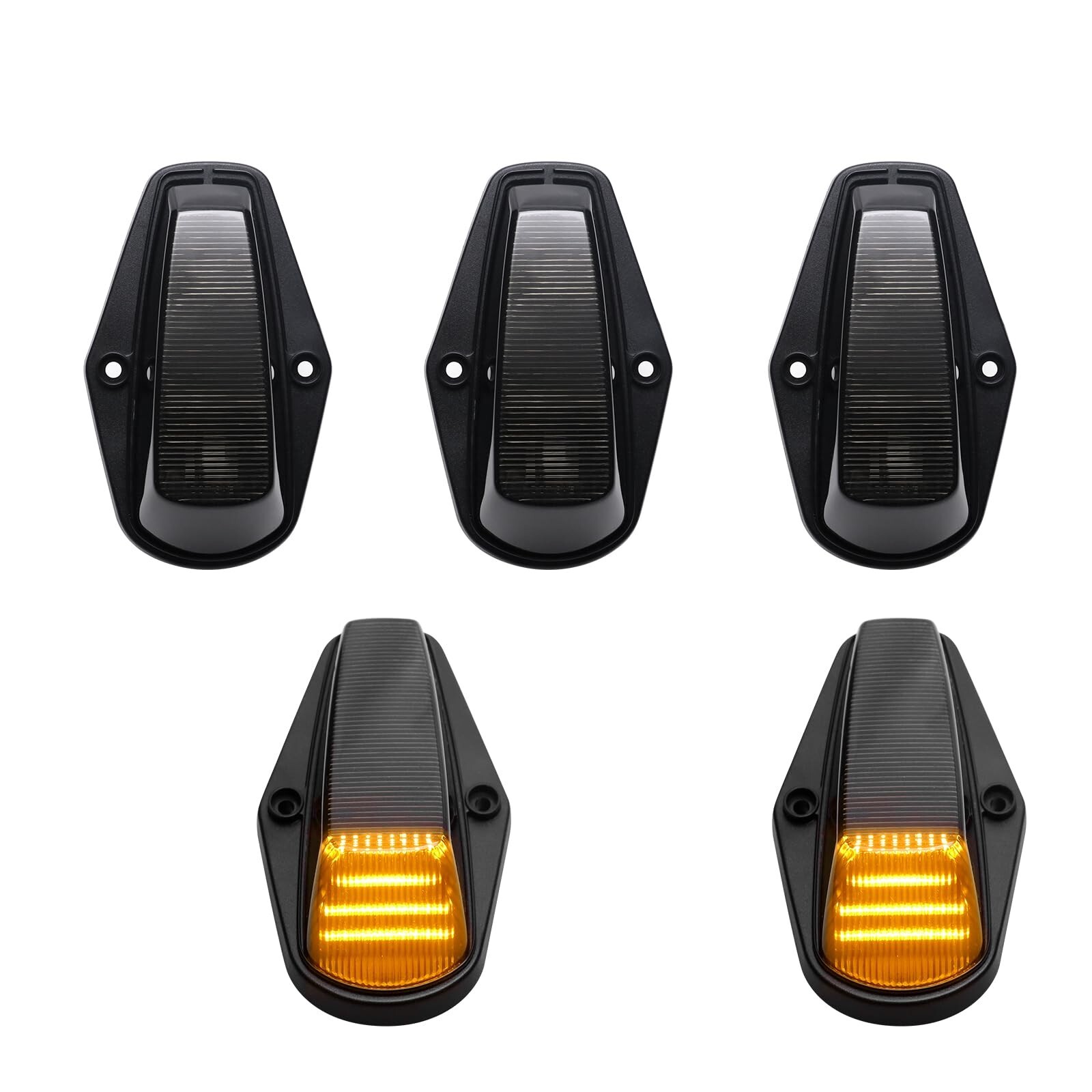 5PCS Amber Smoke Lens LED Cab Roof Lights Compatible with F150 1984-1996 for …