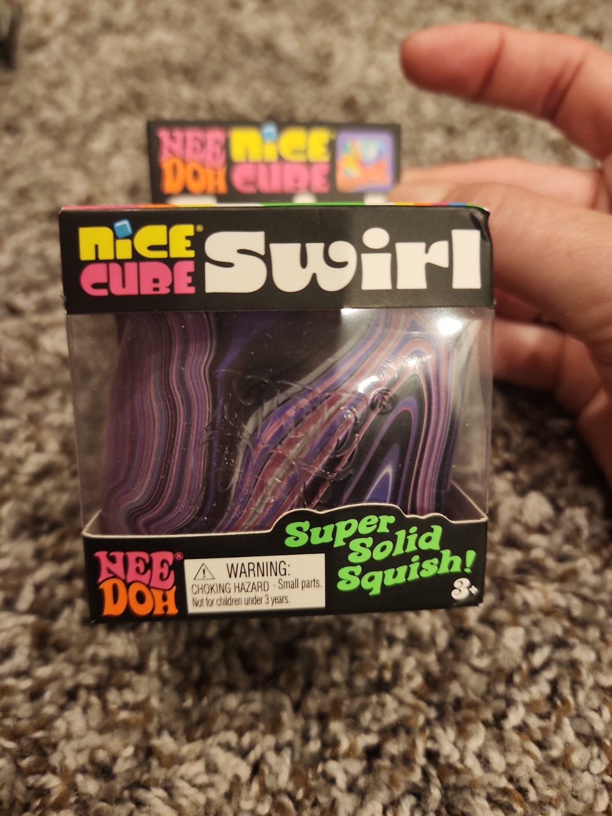 Nee Doh NeeDoh Pink Purple Black White Nice Cube Swirl Super Solid Squish