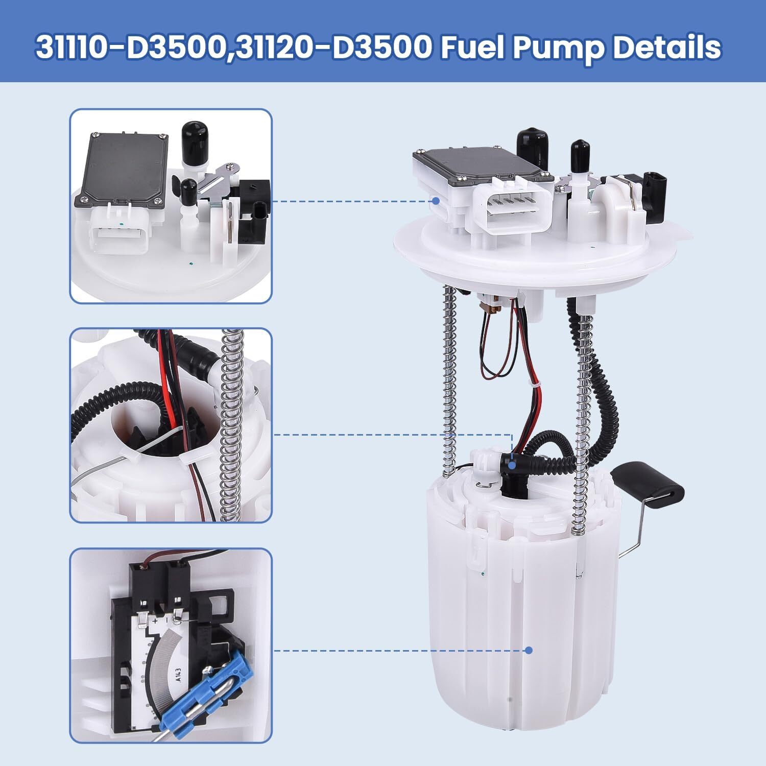 31120D3500 31120-D3500 Fuel Pump Assembly with Sending Unit Fits for Hyundai