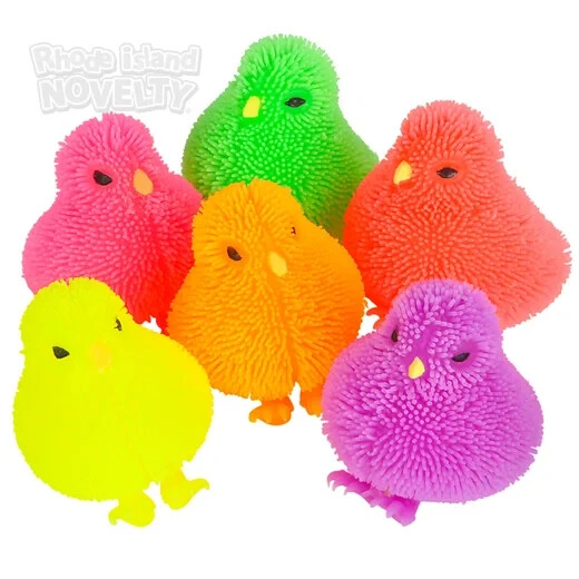 Neon Color Chick Puffers Chicken Stress Relief Fun Soft Autism Sensory Toy DOZEN