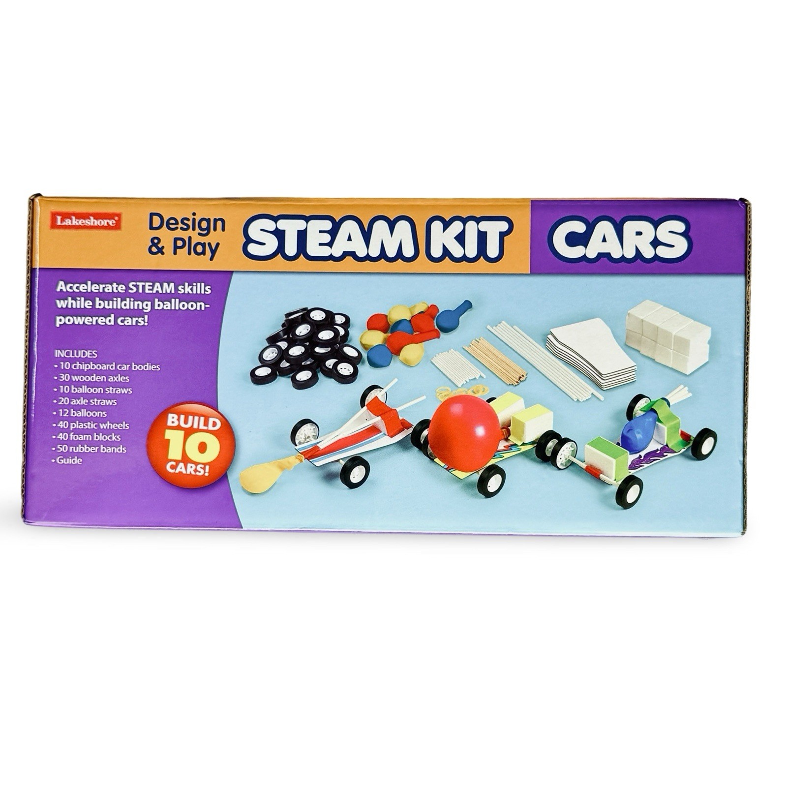 NEW Lakeshore Design & Play Steam Kit : Cars TT571 Build 10 Cars