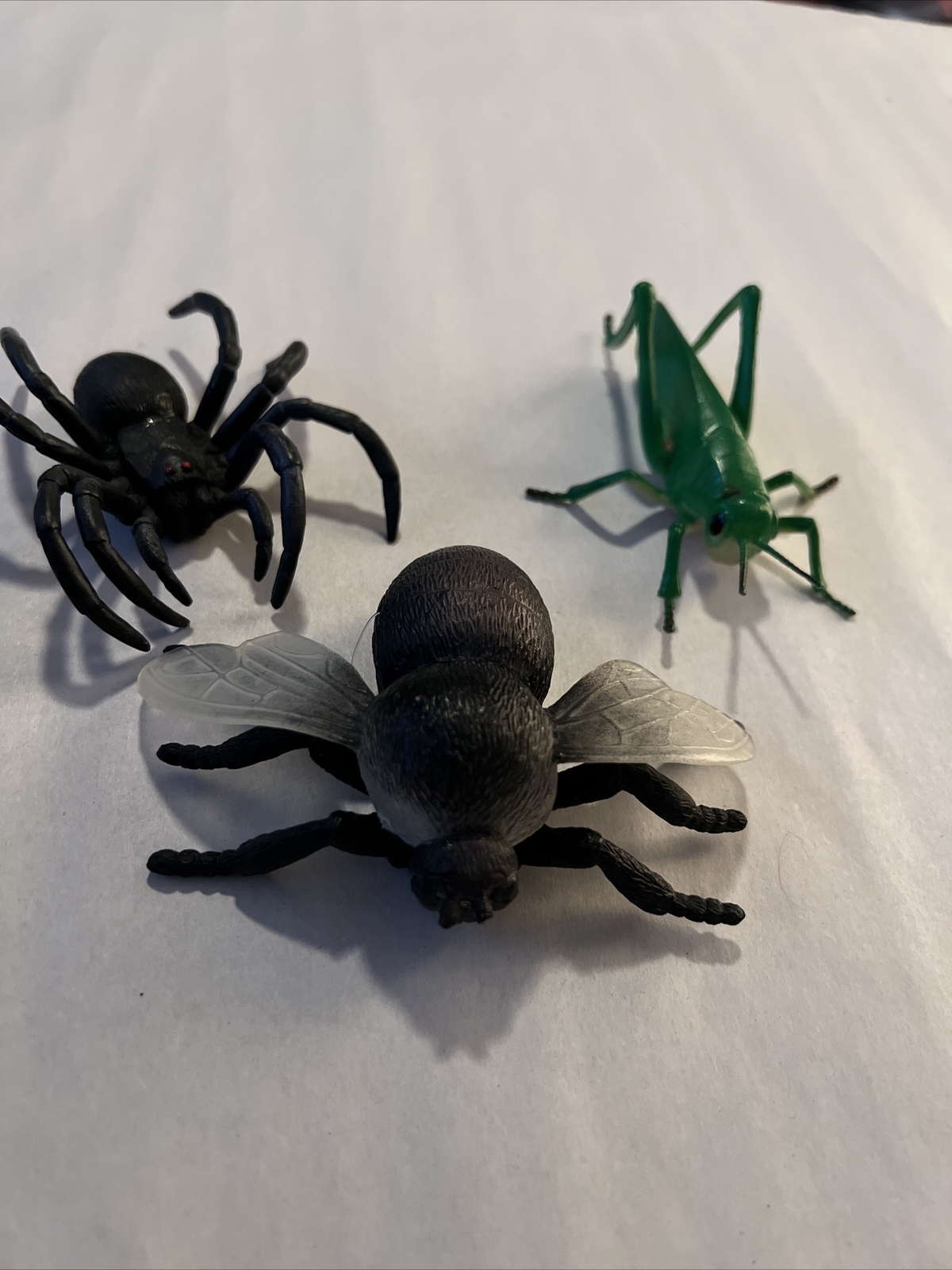 Set Of 3 Bug Toys, Spider, Fly And Grasshopper
