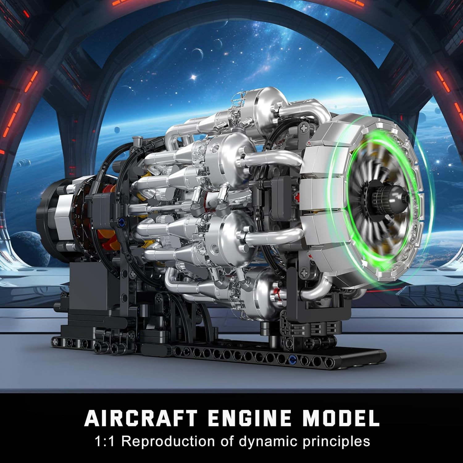 10216 Turbojet Engine Building Sets, Mechanical Aviation Aircraft Engine Model K