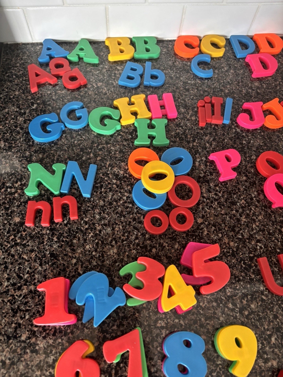 Vintage Alphabet Fridge Magnets Lot Of 110 Pieces Assorted Letters Numbers ABCs