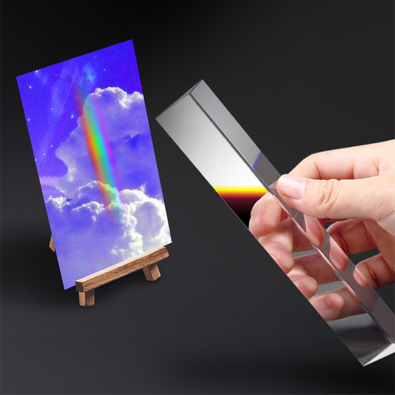 200*30*30mm Rainbow Optical Glass Triple Triangular Prism Physics Teaching 1pc