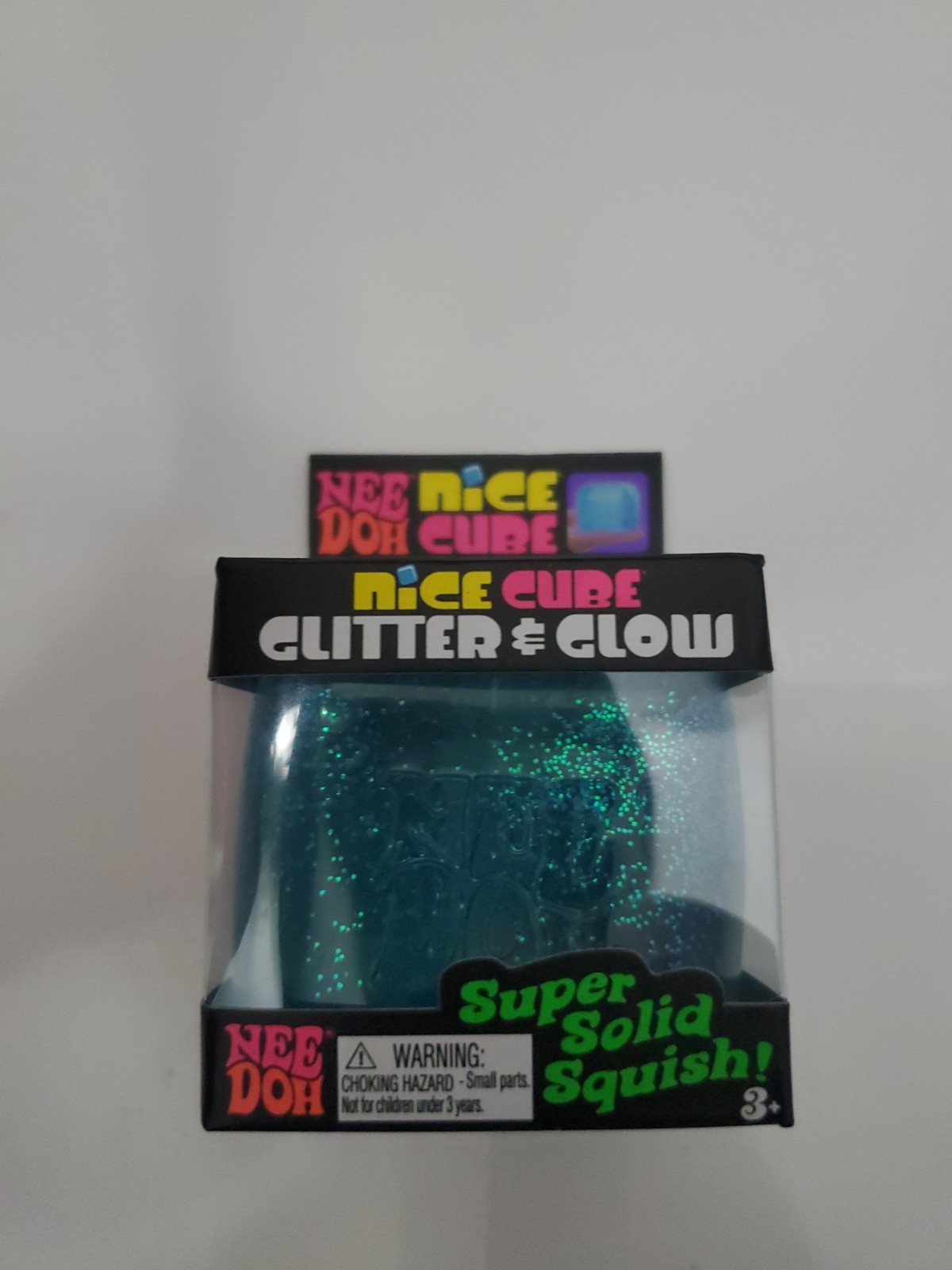 NeeDoh Nice Cube Glitter and Glow Blue New In Box Fast Shipping