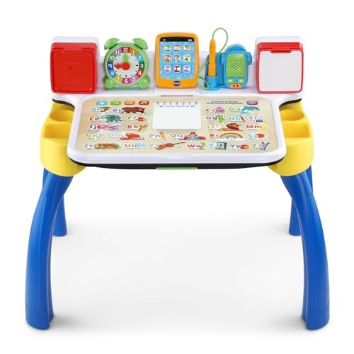 VTech Explore and Write Deluxe Activity Desk 21.5″ x 25.3″ x 18.2″, Blue