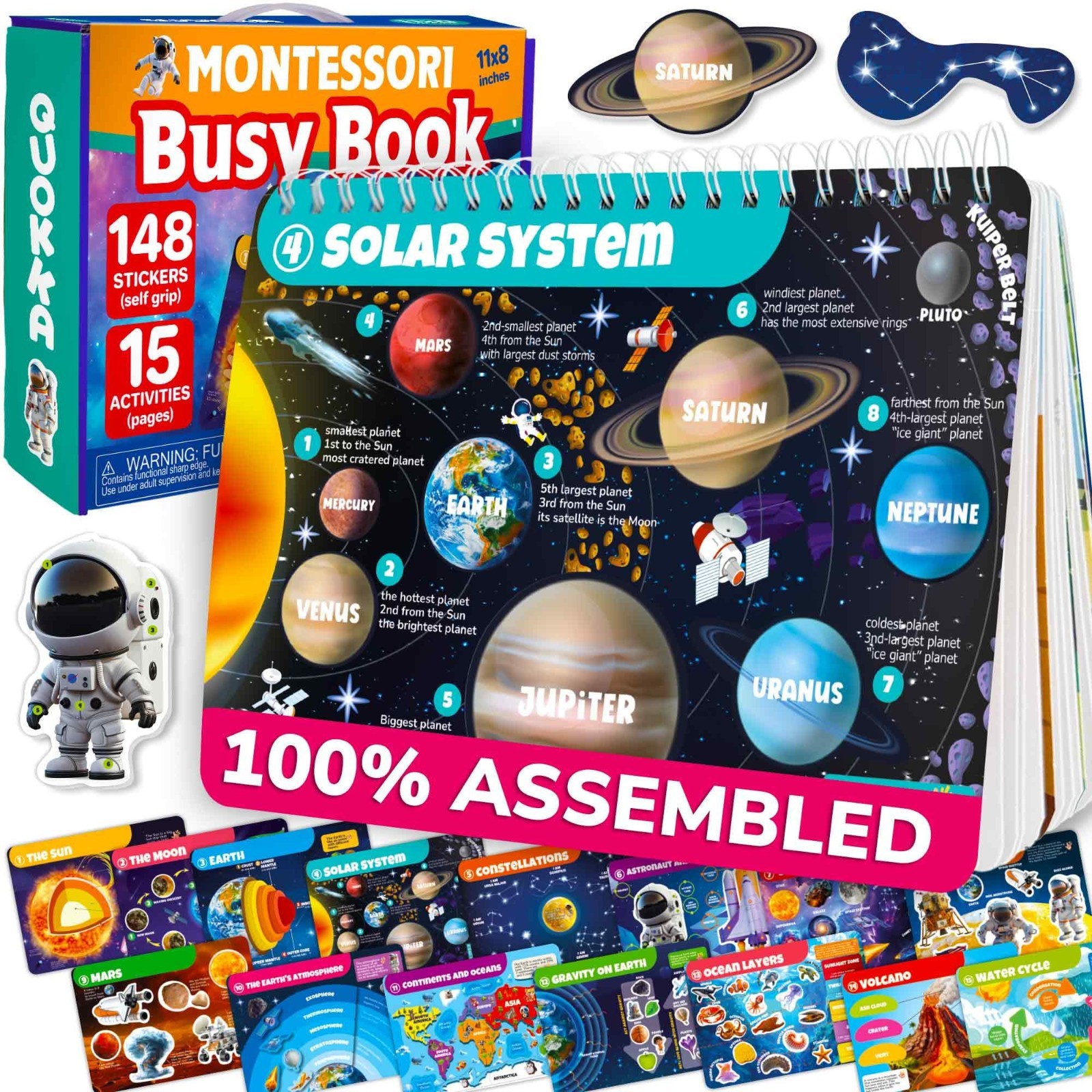Montessori Busy Book for Kids 4-8 | Educational Learning Activities for Toddlers