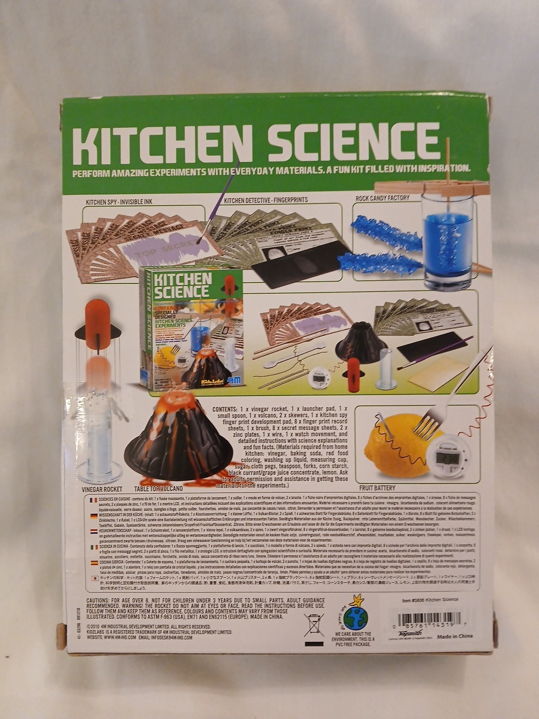 NEW, Kidz Labs 4M Kitchen Science Lab Kit Volcano Making, Rocket Launch Fun STEM