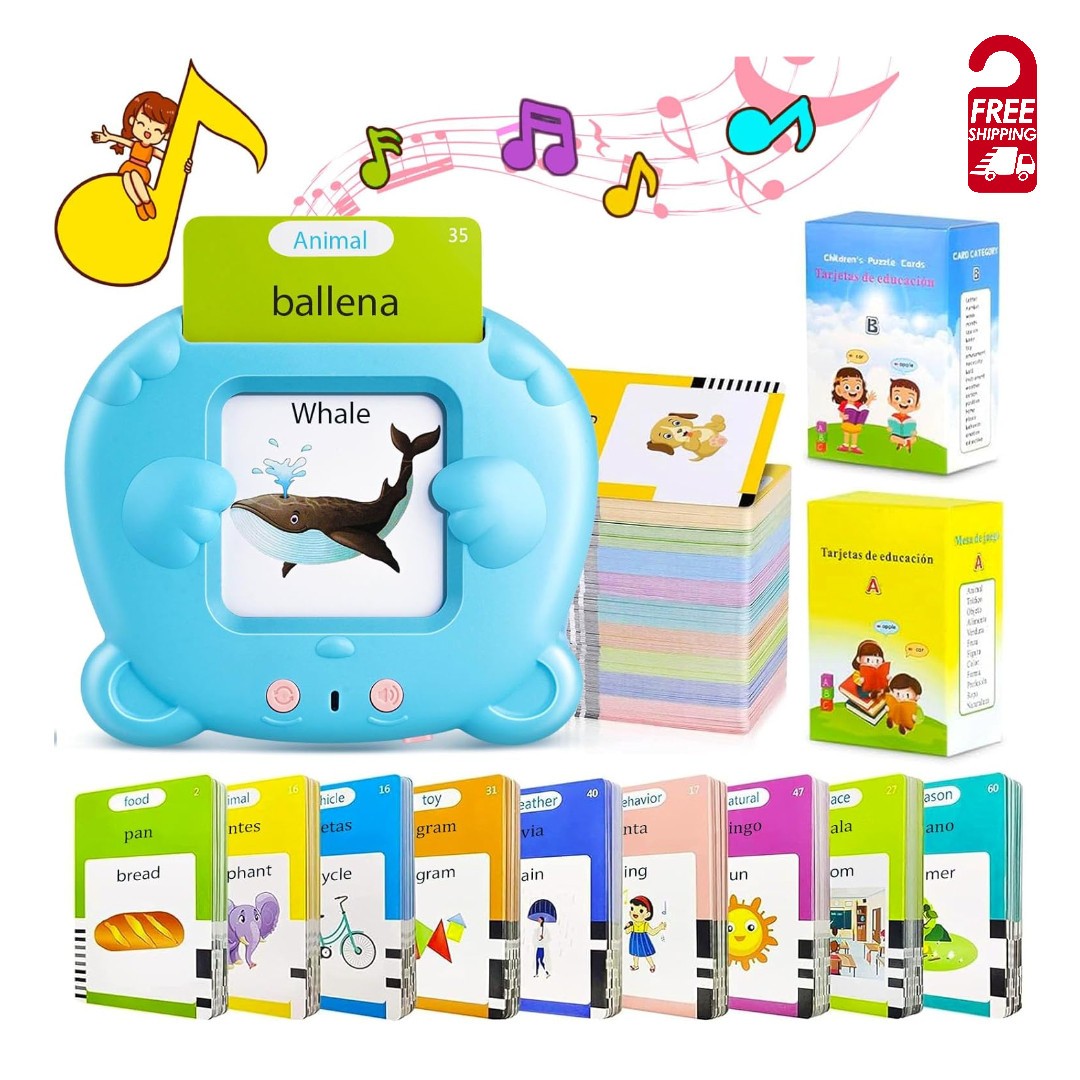 Spanish English 510 Sight Words Talking Flash Cards Kids Learning Toy Free Ship