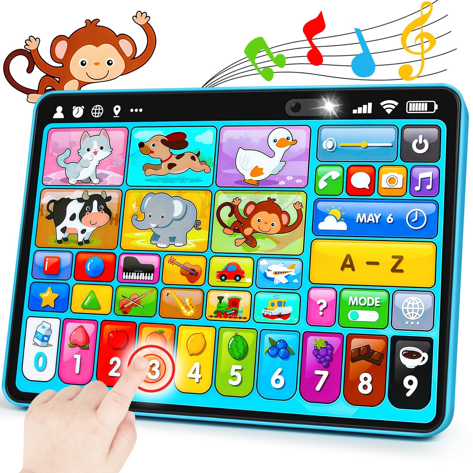 1-3 Trilingual Learning Toys Tablet with Music & Sound Montessori Speech Therapy