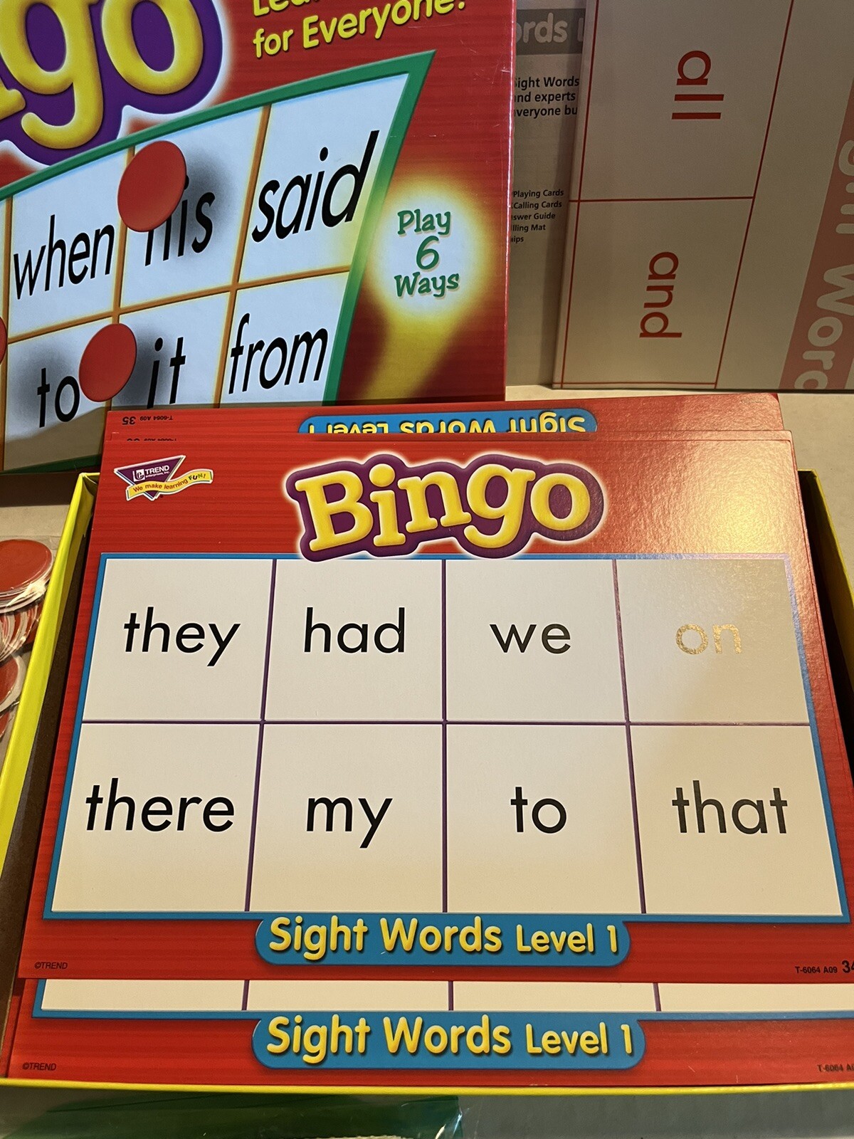 Sight Words Level 1 Bingo Game, Play 6 Different Ways, 5 and Up (complete)