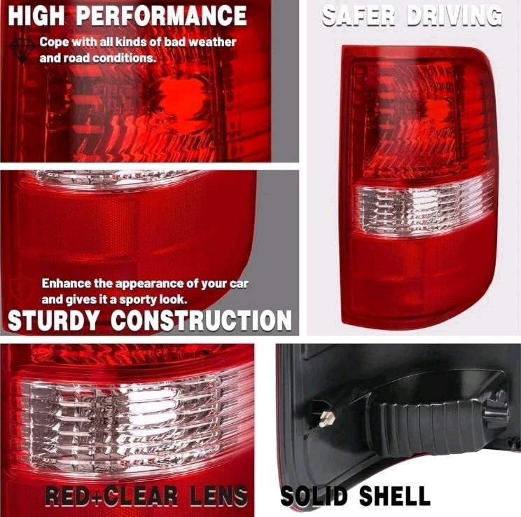 HECASA Right Tail Light Assembly Compatible with 2004-2008 Ford F150 Replacement