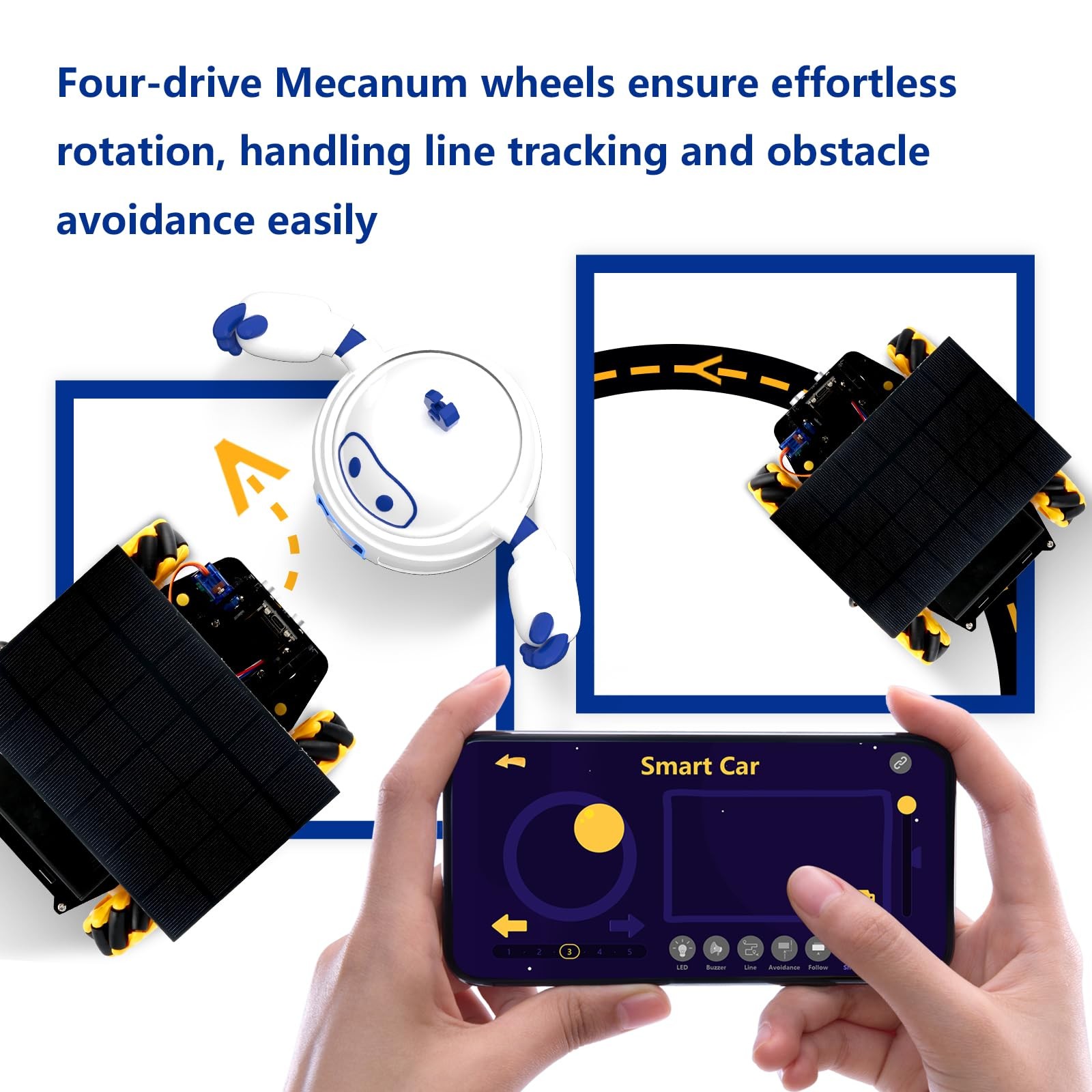 4-in-1 ESP32 Solar Robot Car, 4WD Remote Control Car Robotics Kit for 8-12 12…