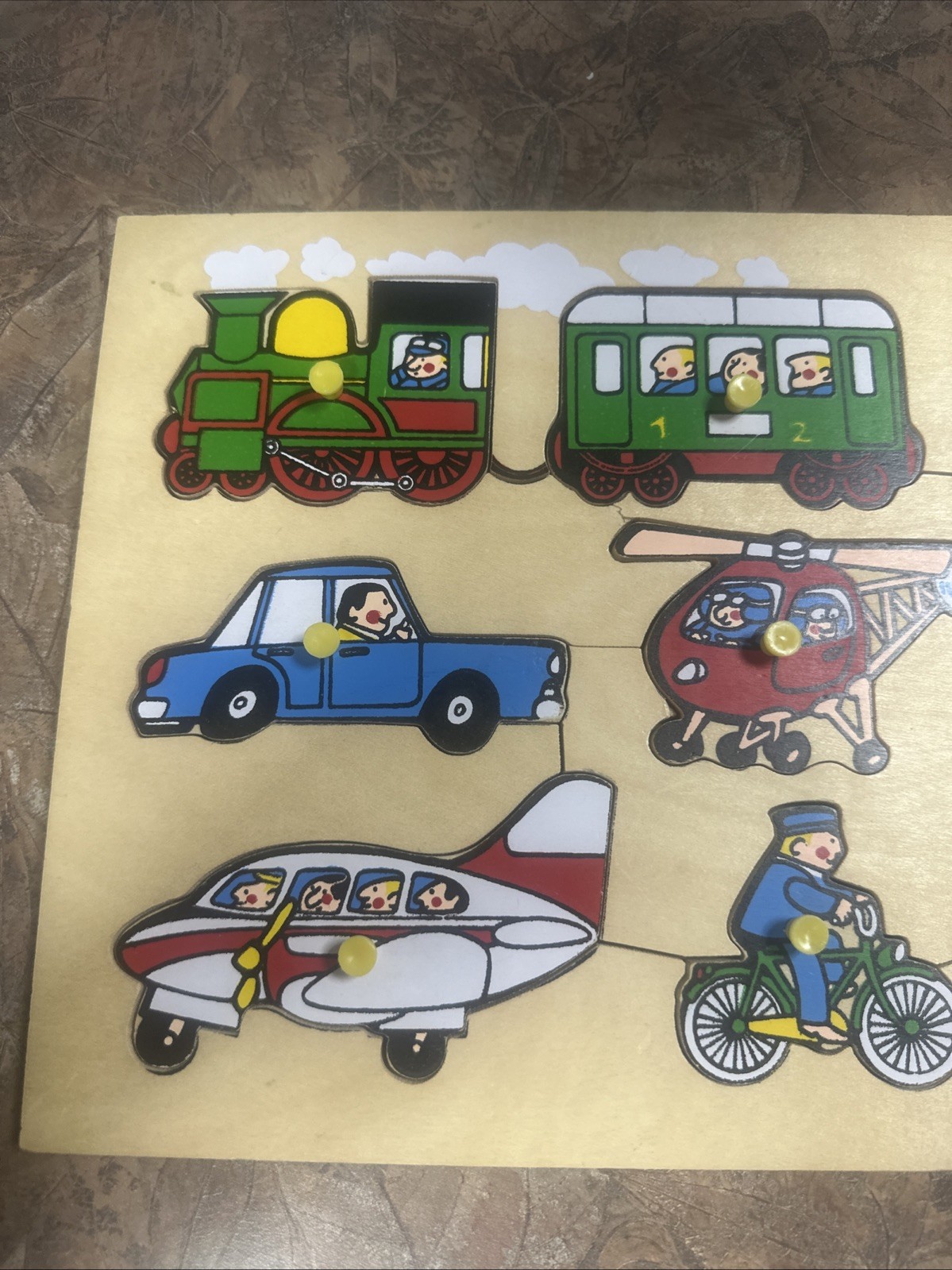 Transportation 9 Piece Wood Puzzle Ages 2 to 6 Educational Learning Toy for Boys