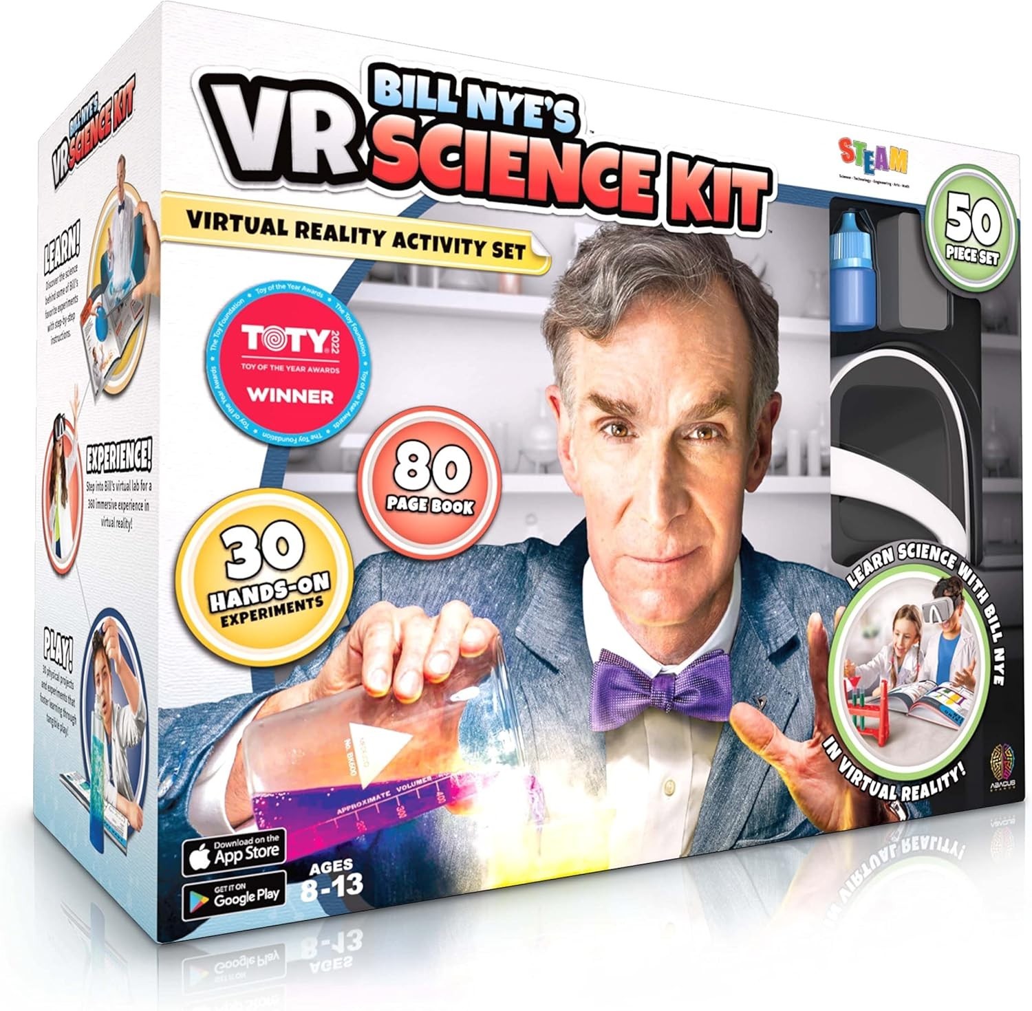 Abacus Brands Bill Nye’s VR Science Kit Virtual Reality Kids Science w/ Goggles
