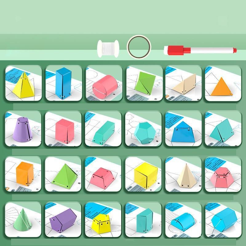 24 Pieces Geometric Shapes Surface Area Demonstrator for Home School Supply