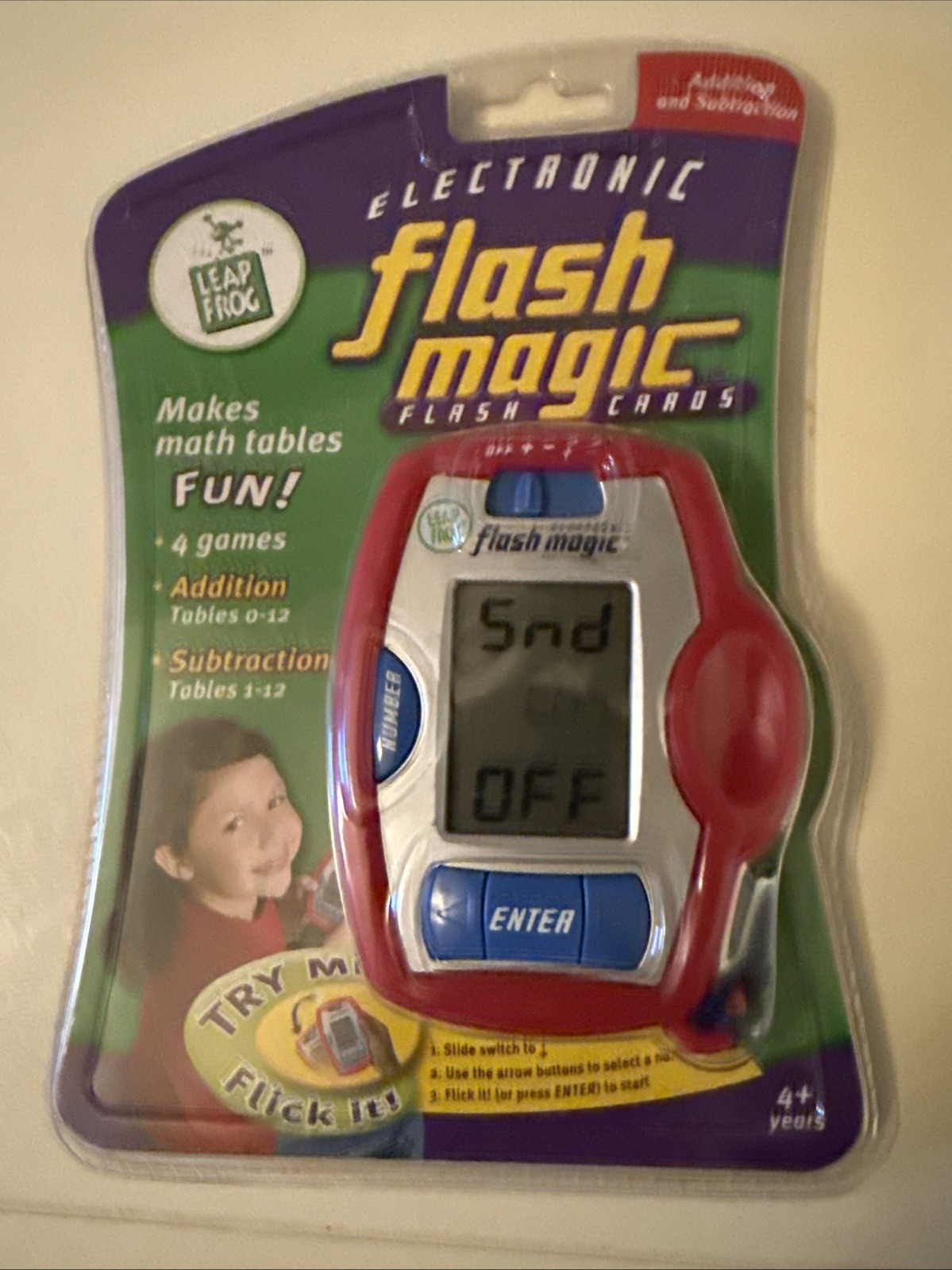 Leap Frog Flash Magic Electronic Handheld Game Addition & Subtraction Works