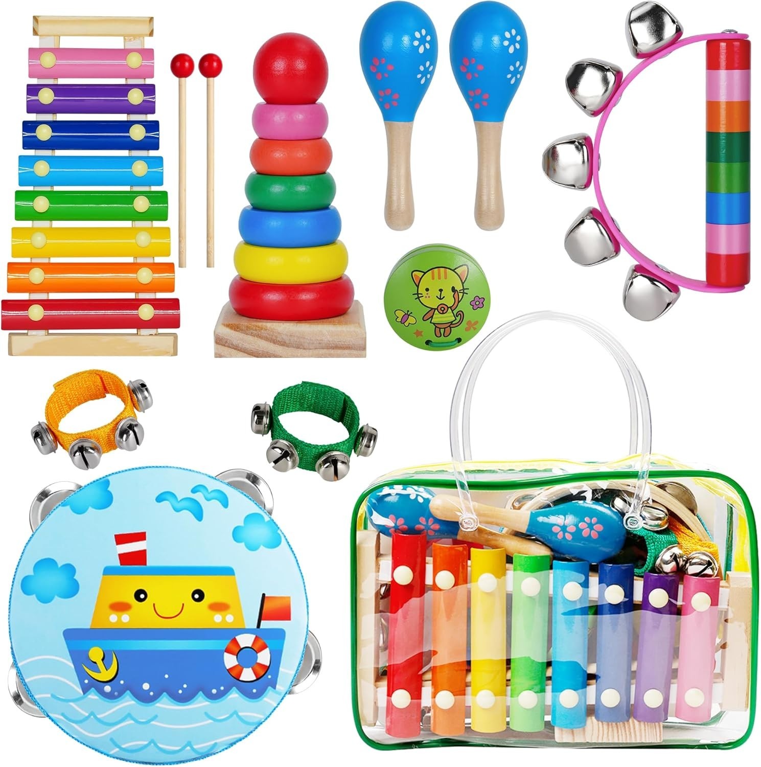 Wooden Kids Musical Instruments for Toddlers: Develop Creativity & Coordination