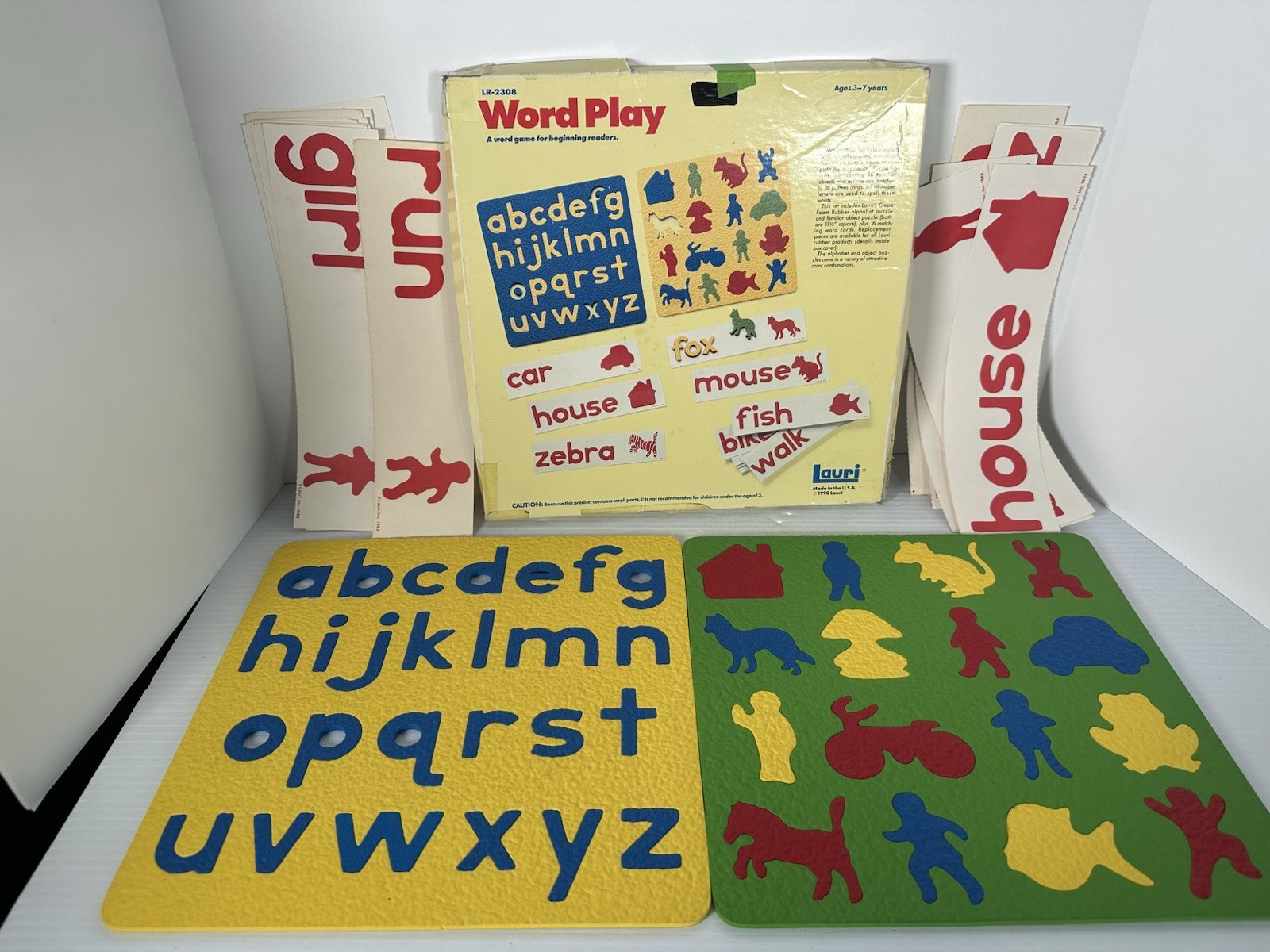 1983 Lauri Teaching Toys Crepe Rubber Puzzle Word Play Alphabet #2308 USA