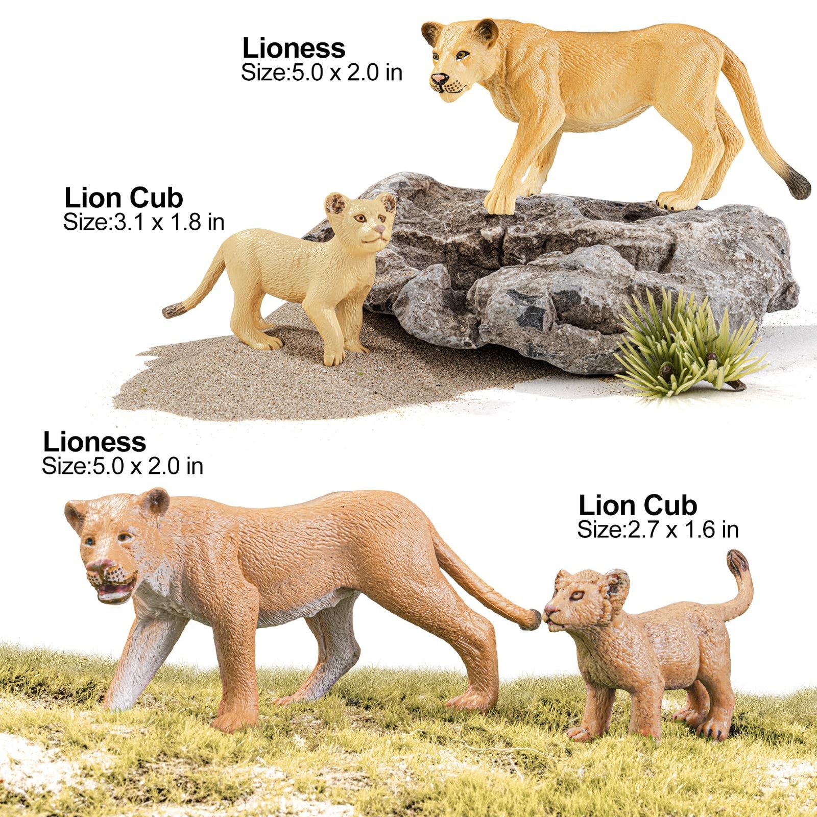 15PCS Lion Toys Figurines Pride, African Jungle Animals Lion Family, Realisti…